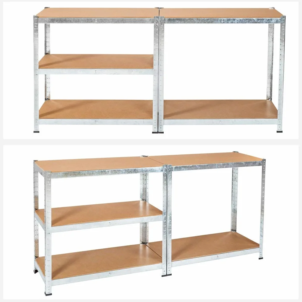 XONE Scaffale 5 Ripiani in MDF Modulabile Metallo zincato e Ripiani in Legno | 90LX40PX180H cm
