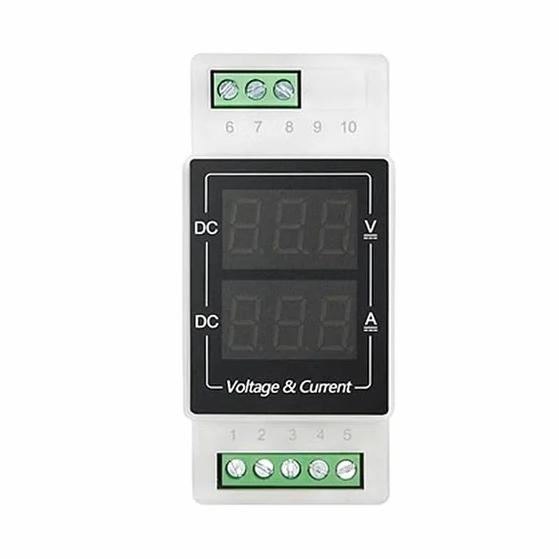 NURII Voltmetro DIN Rail Tipo DC con Display Digitale 100V, amperometro 20A, misuratore Digitale Integrato 50A 1000V(DC0-300V 50A)