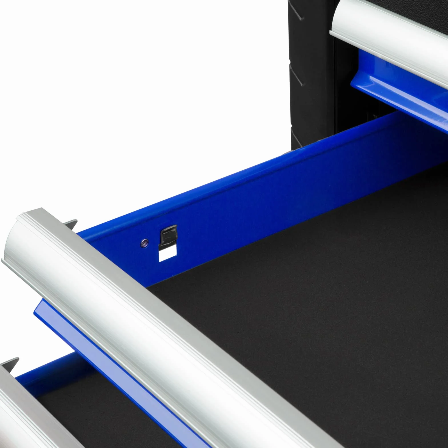EBERTH Cassetta Porta Attrezzi Vuota, Cassettiera in Metallo con 4 cassetti, Guide Telescopiche con Cuscinetti a Sfera, Estrazione Totale, Valigetta Porta Utensili Chiudibile con 2 chiavi, Blu