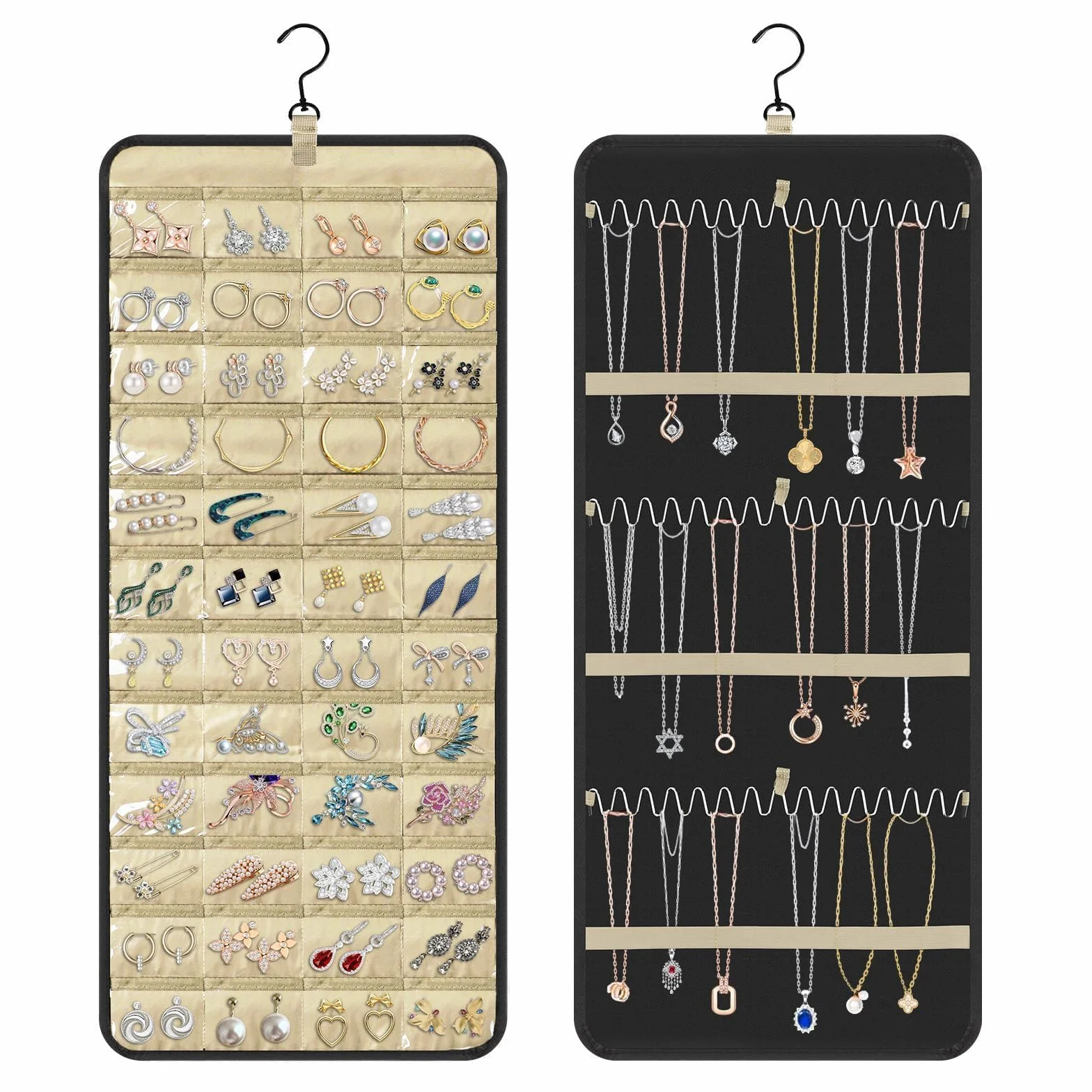 Linkstyle Organizer per Gioielli Appeso, Storage Doppia Faccia, Supporto Orecchini Collana Anello Bracciale
