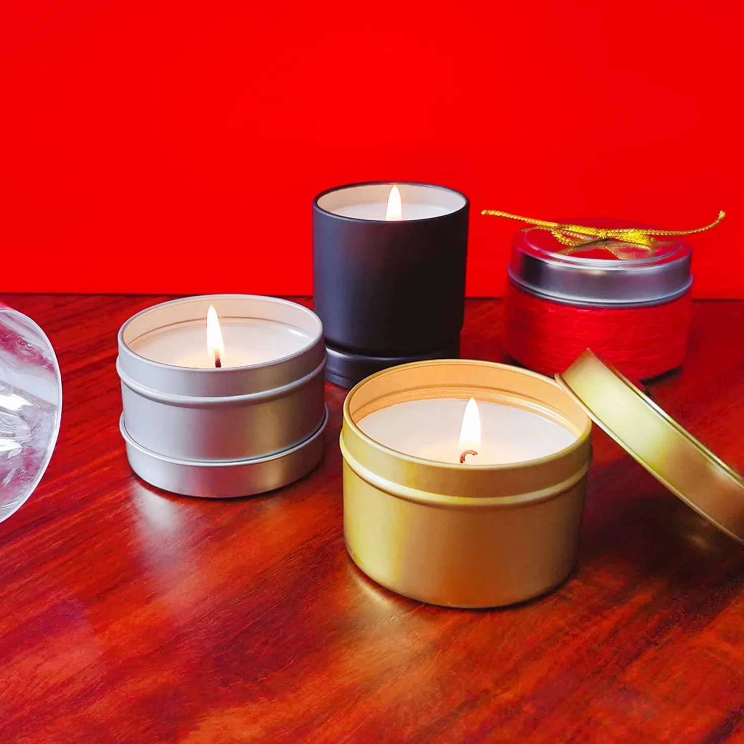 12 Pezzi Forniture per Kit per Candele fai-da-te da, Barattoli di Latta per Candele Barattoli vuoti per Candele Contenitori per Candele Vasetti per Caramelle, Feste, Spezie, Campeggio, Nero