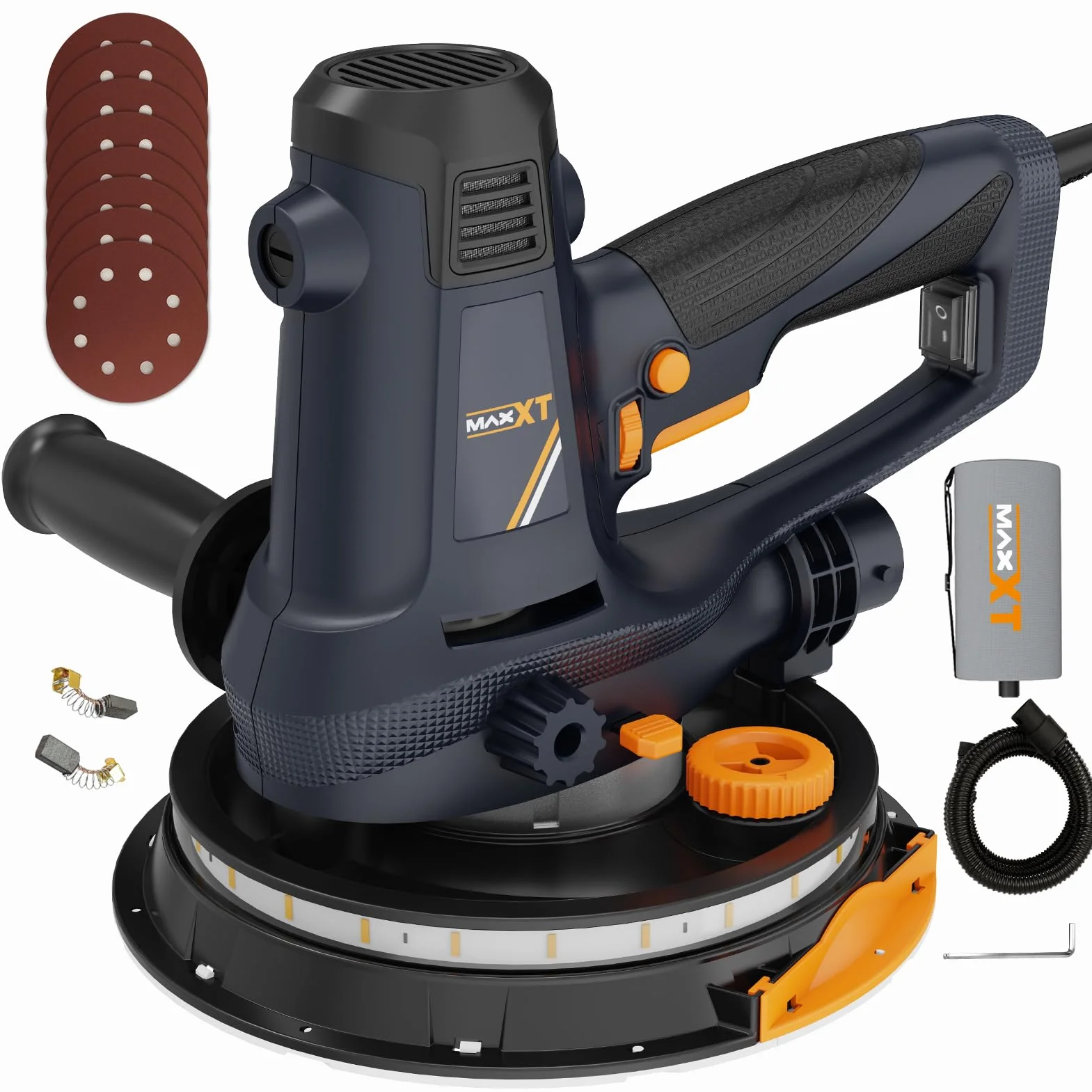 MAXXT Levigatrice per cartongesso 810 W smerigliatrice elettrica 1500-2800 giri/min velocità variabile 8 pezzi