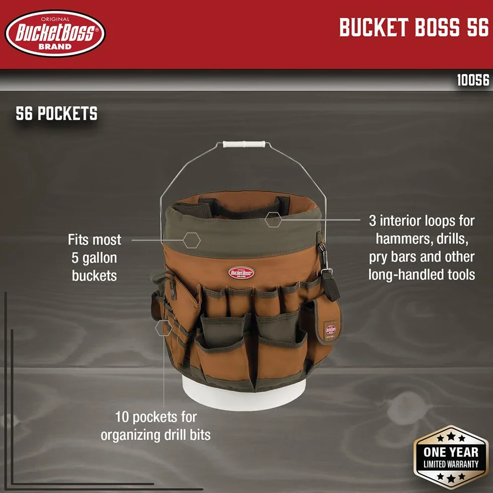 Bucket Boss Secchio porta attrezzi 56 tasche