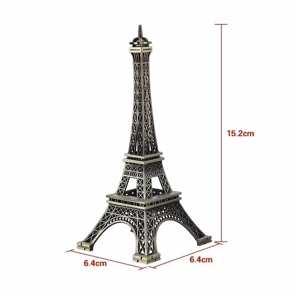 Cyrank Torre Eiffel Statua in Metallo Lega di Zinco Statuetta da Collezione Replica Francese Per Tavolo 15CM