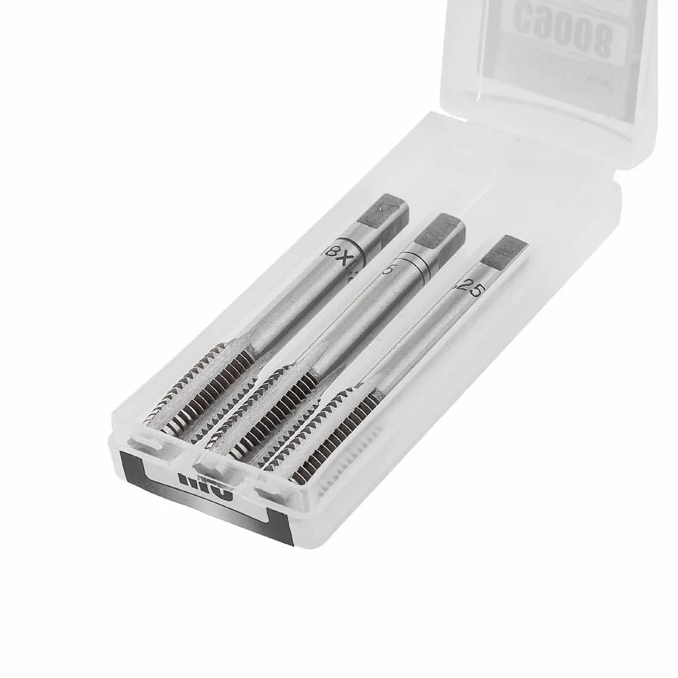 RICHMANN Set HSS-G Maschi per Filettare - 3 pezzi (M4 x 0,7) - Maschi per fresatura di filetti - Acciaio Si-Cr - Rubinetto Filettato, Maschi a Scanalature Diritte, Filettatura a mano Metrico- DIN 371C