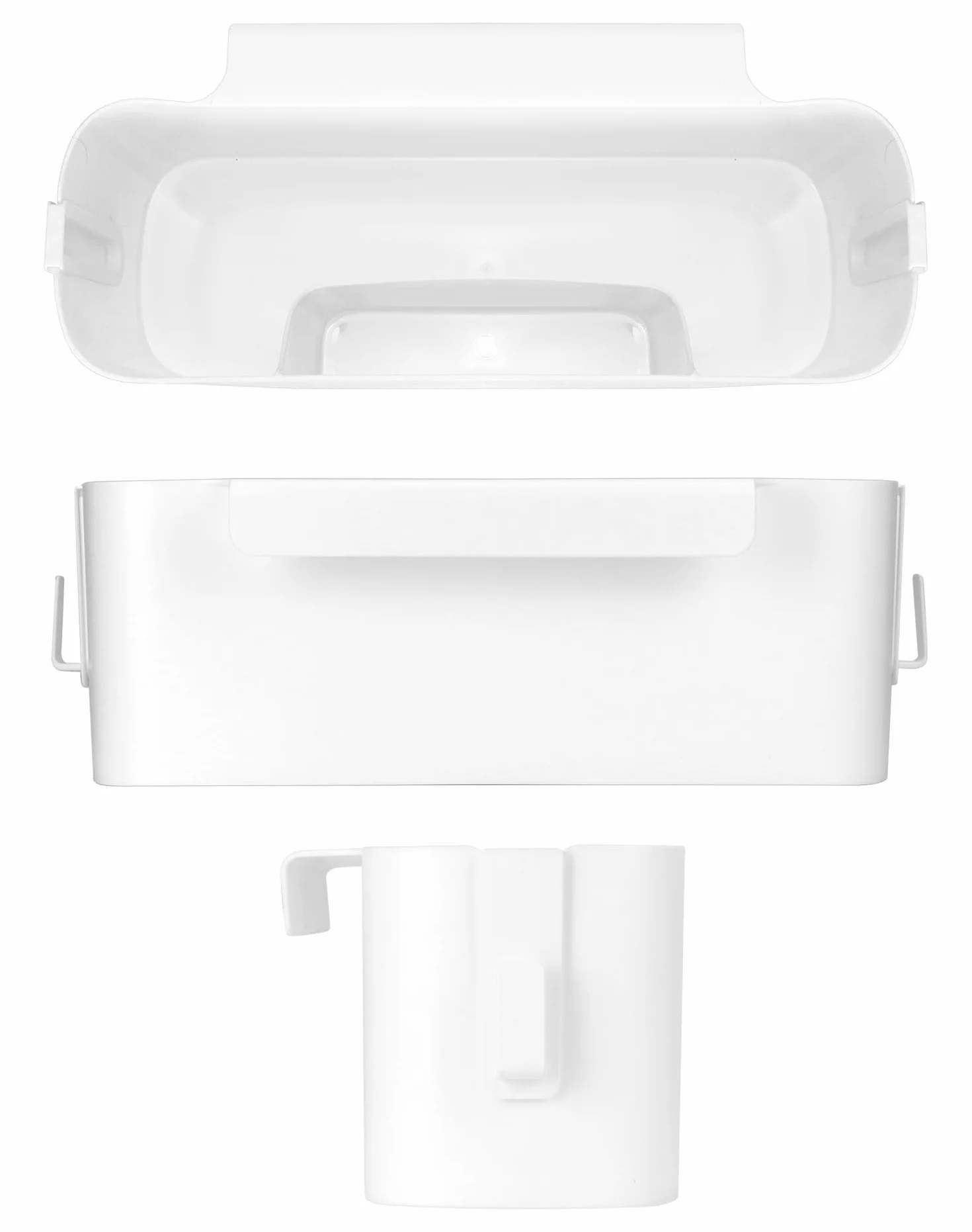 QWORK® 2 pezzi cesto portaoggetti da appendere con ganci rimovibili, organizer per appendere il letto, per libri, telefoni, accessori