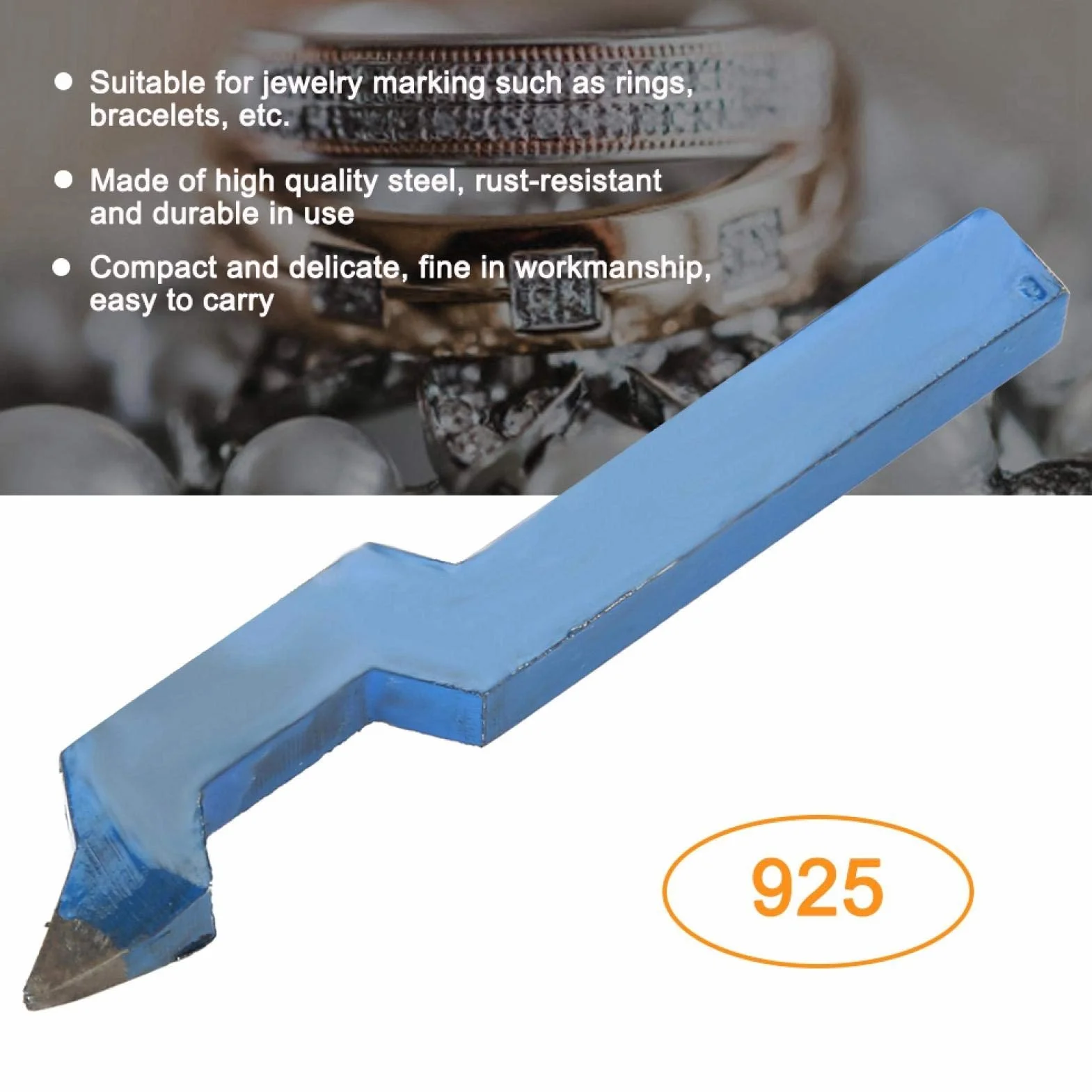 925 stempel Punzone in metallo Timbro, timbri in metallo per gioielli Stampo Anello Bracciale in metallo Orecchini Braccialetto fai-da-te Punzone argento Timbro in acciaio Strumento per timbrare
