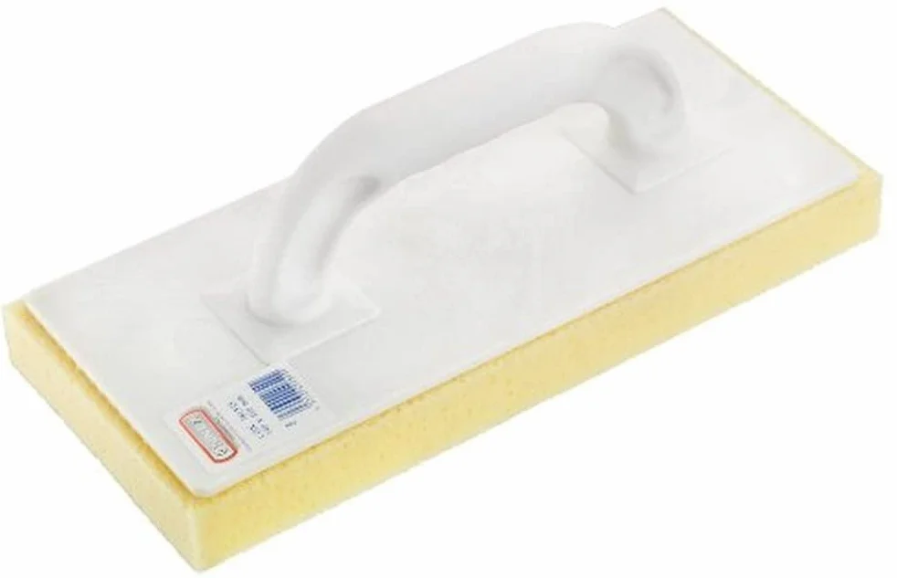 Frattazzo per Pulizia Piastrelle, Con Idrospugna Assorbente a Pori Larghi da 30 mm, Misura 140x310 mm, Manico Chiuso