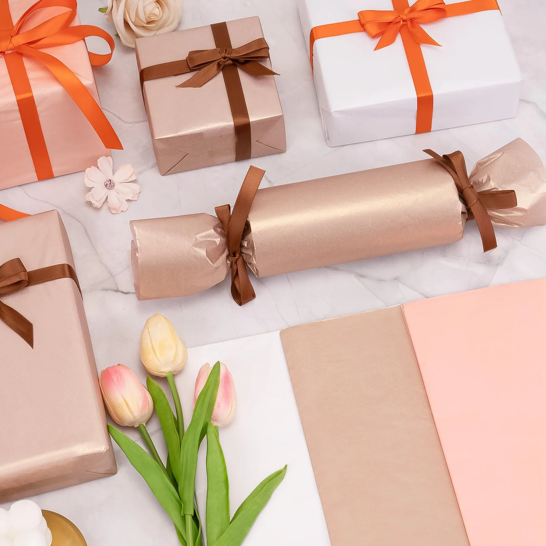 Larcenciel Carta Velina, 30 Fogli Carta Velina Rosa Adolescente Perlescente per Sacchetti Regalo, Squisita Pacchi Regalo Glitterata per Feste, Matrimoni, Compleanni, Artigianato, 50x35 cm