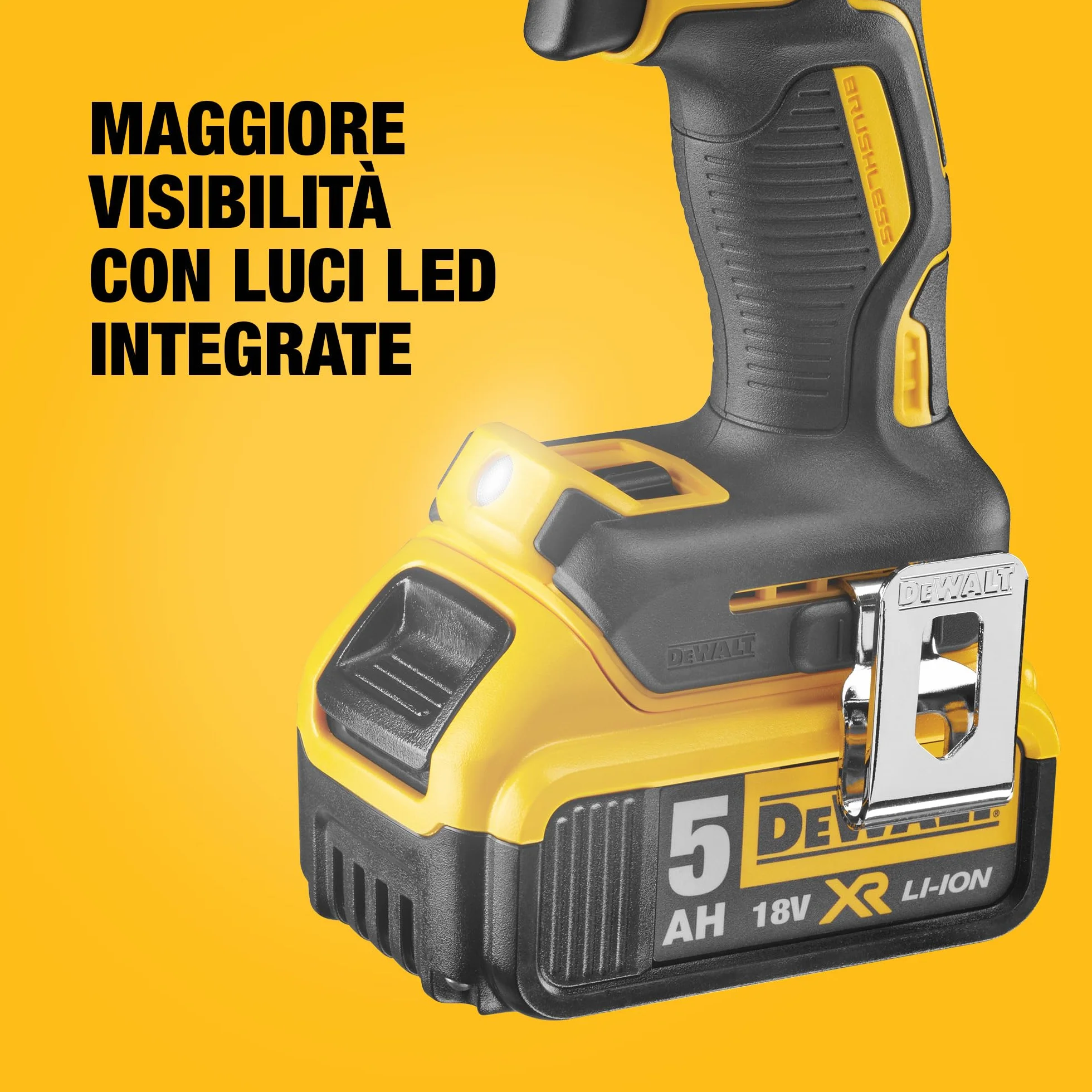 DEWALT - Kit Doppio 18V XR Brushless – Include Trapano a Percussione Brushless, Avvitatore a Impulsi, Valigetta, Caricabatterie Multivoltaggio e 2 Batterie XR da 5Ah, DCK266P2-QW