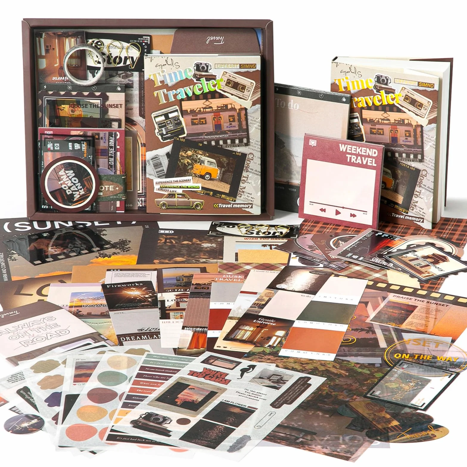 Kit di forniture per album di ritagli, kit per album di ritagli estetico vintage, 351 pezzi, con carta per scrapbooking, quaderno a griglia A6, forniture per diari, regalo di compleanno per adulti,