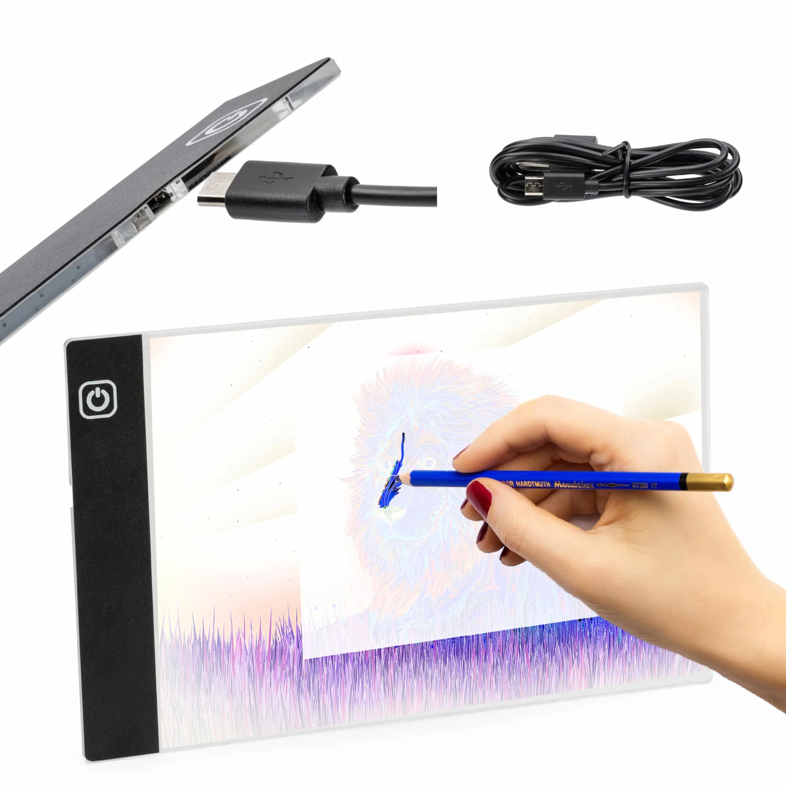 Lavagna Luminosa per Disegnare A5 - Tavola Luminosa per Disegnare LED con Luminosità Regolabile