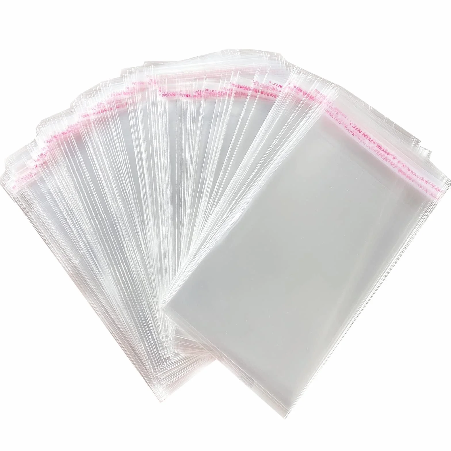300 Pezzi Sacchetti di Cellophane Trasparente Sacchetti Plastica Autoadesivi OPP Plastica Alimenti Sacchetto per Decorare Caramelle Biscotto Natale (11 * 18cm)