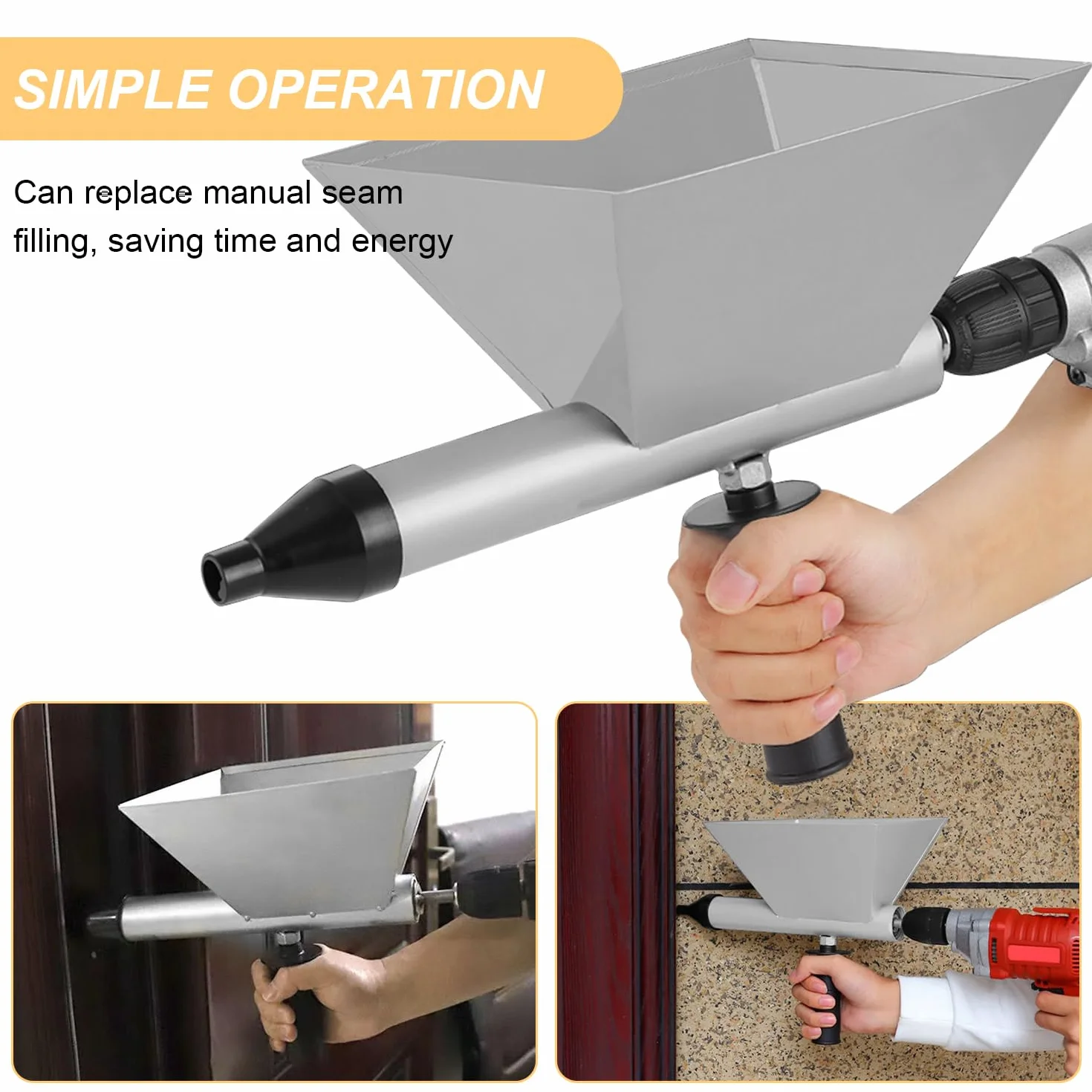 Spruzzatore Elettrico per Malta e Cemento, Pistola per Malta Elettrica Portatile, Miscelatore per Malta, con 4 Igelli, per Giunti di Malta, Muri di Pietra e Pavimenti