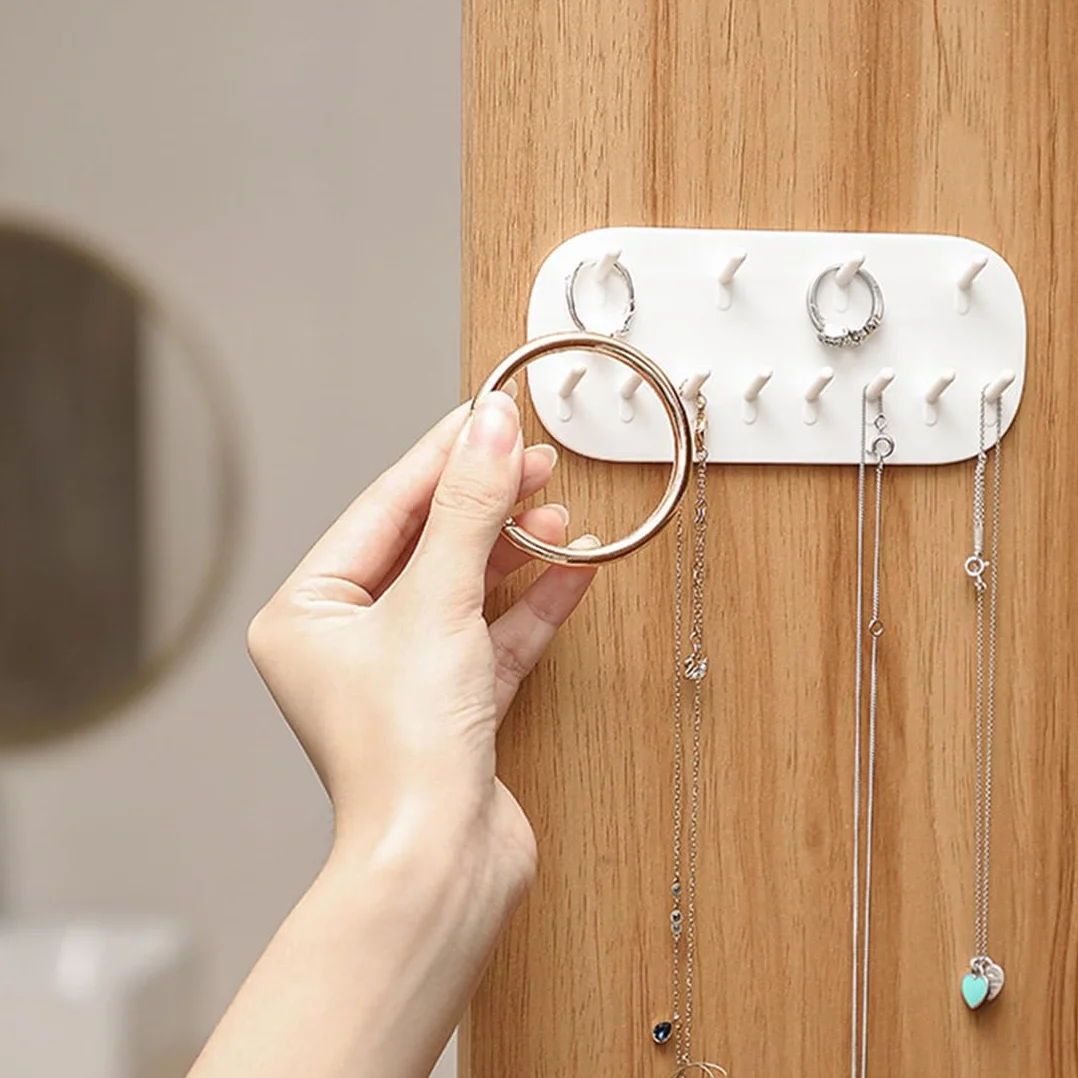 Pezzi Porta Gioielli Parete Collane Grucce, Ganci da Parete Riutilizzabili per Orecchini, Collane e Anelli