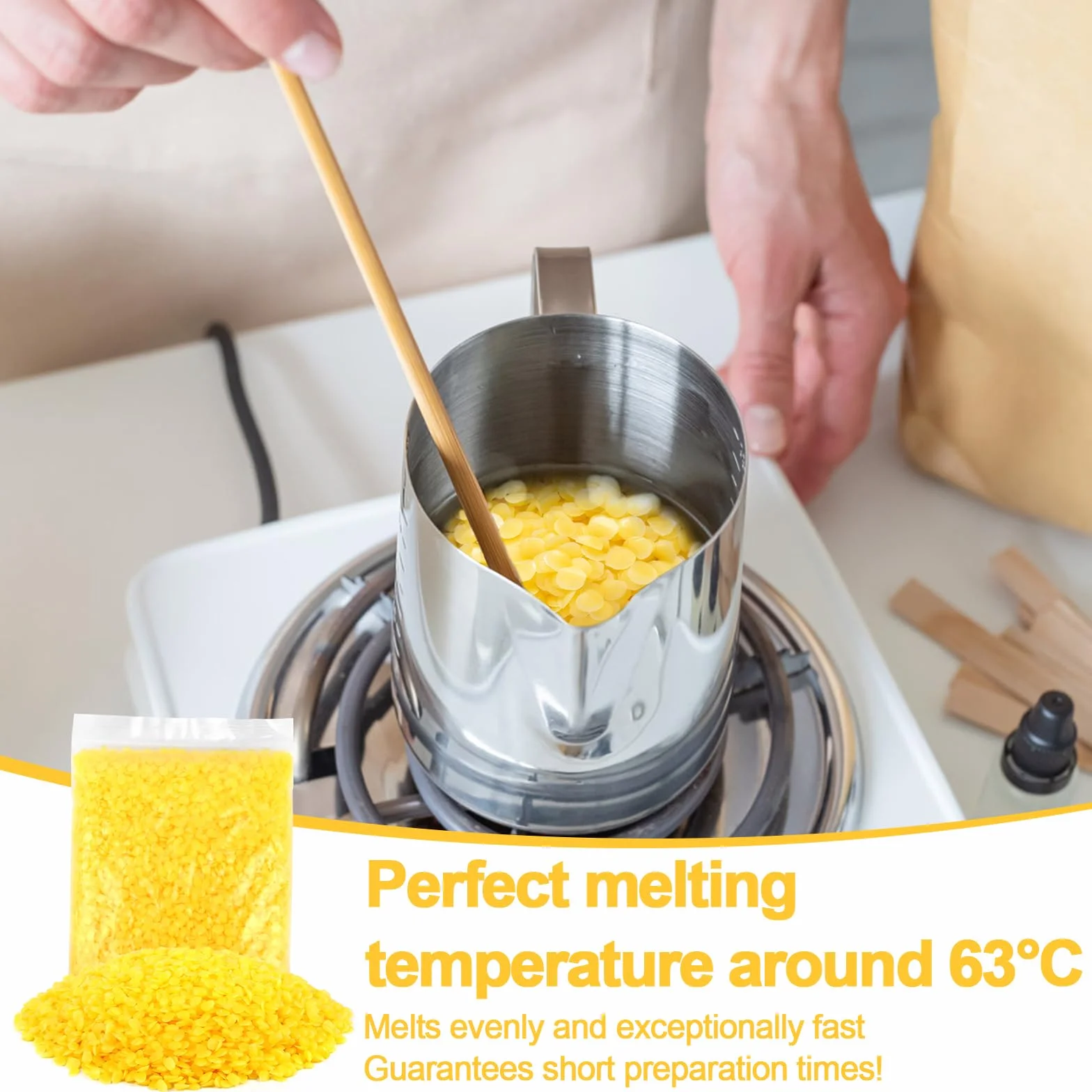 MXTIMWAN 250g Cera D'api Gialla,Premium Cera per Candele Fai da Te,Pellet Di Cera D'api,Pellet Di Cera Di Candela Per Candele,Saponi,Cosmetici,Salviette di Cera D'api,Cura Della Legno,Cura della Pelle