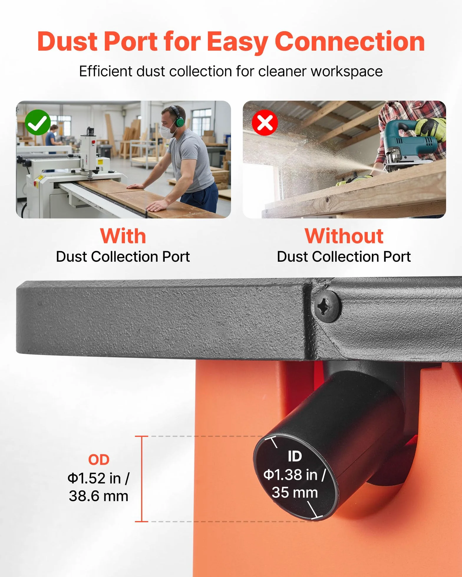 VEVOR Levigatrice a Nastro e Mandrino Oscillante, Smerigliatrice da Banco da 2000 giri/min con Corsa da 16 mm, 5 Manicotti 12,7-50,8 mm e Nastro Abrasivo da 610 x 98 mm per Lavorazione del Legno