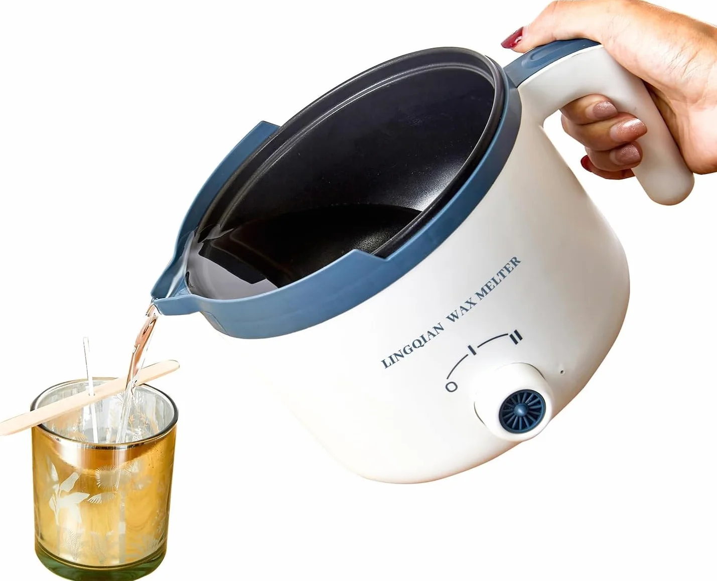 LINGQIAN Pentola Elettrica x Fusione Cera, 1,5 l, Sciogli Cera per Candele, Fonditore Candele Professionale