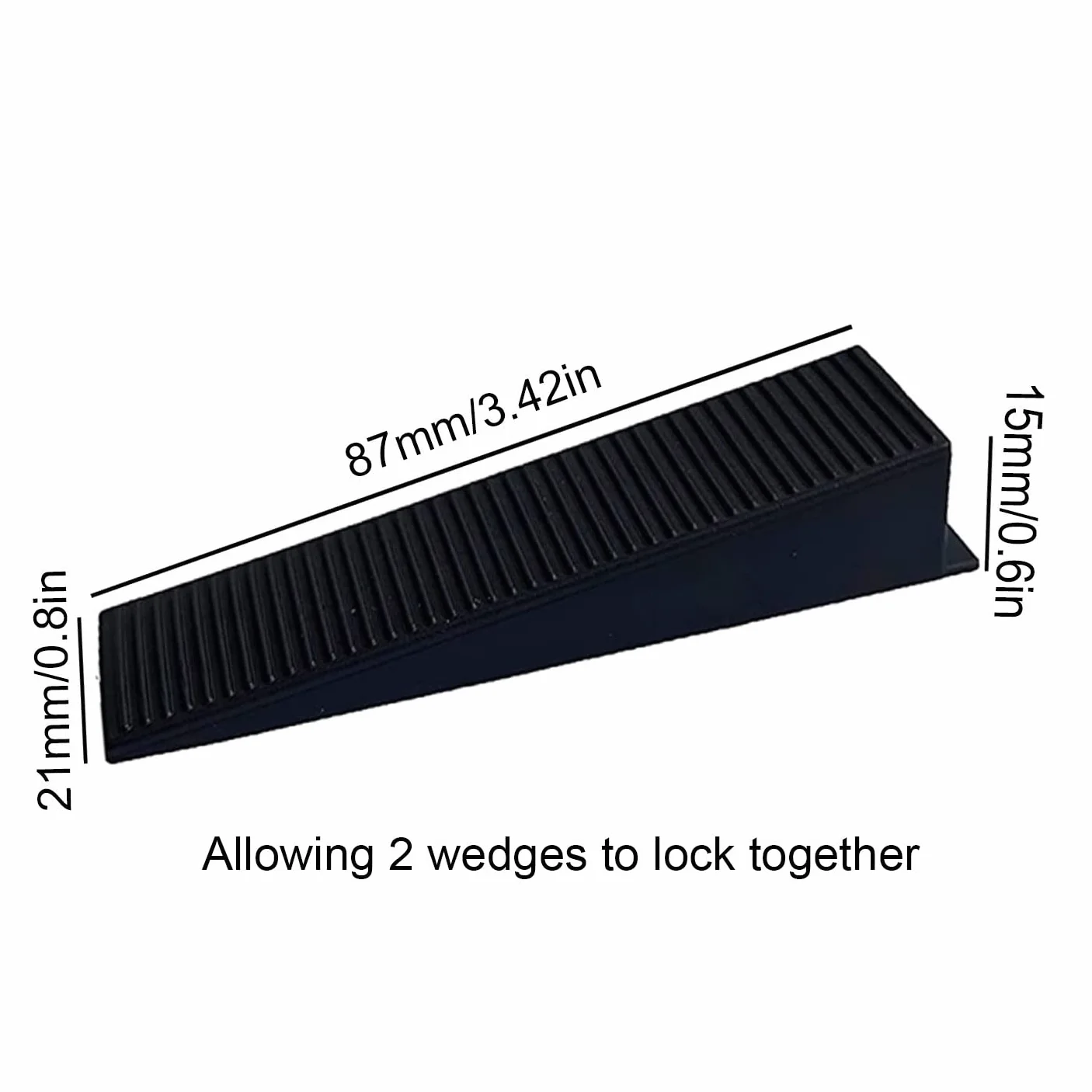 20Pcs Cunei Plastica Nero Cunei per Pavimenti Cunei Spianimetrici Cunei Livellanti Resuable Cunei per Piastrelle Riutilizzabili per Pavimenti,Pareti,Edifici,8.7*2.1*1.5cm