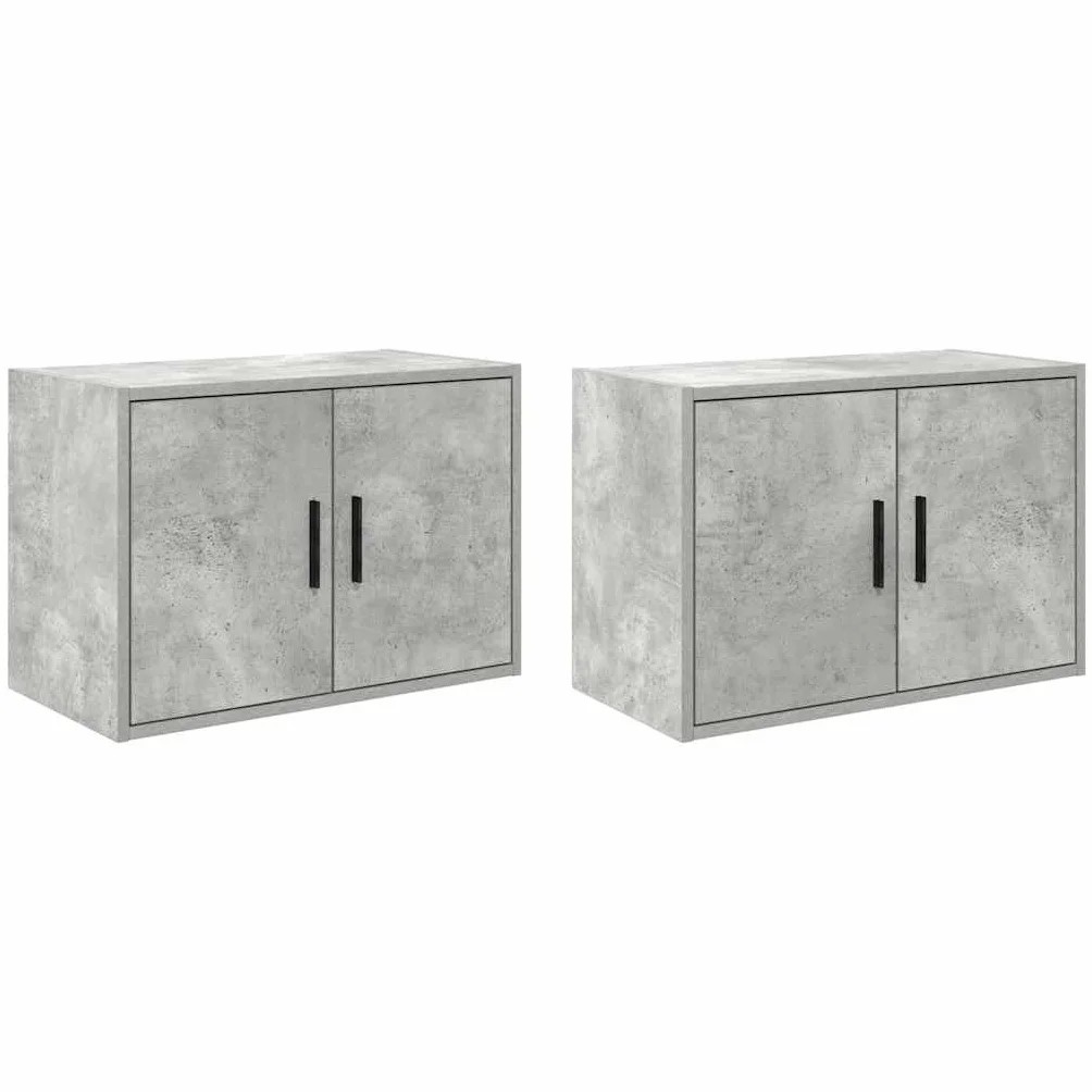 vidaXL Pensili per Garage 2 pz Grigio Cemento in Legno Multistrato