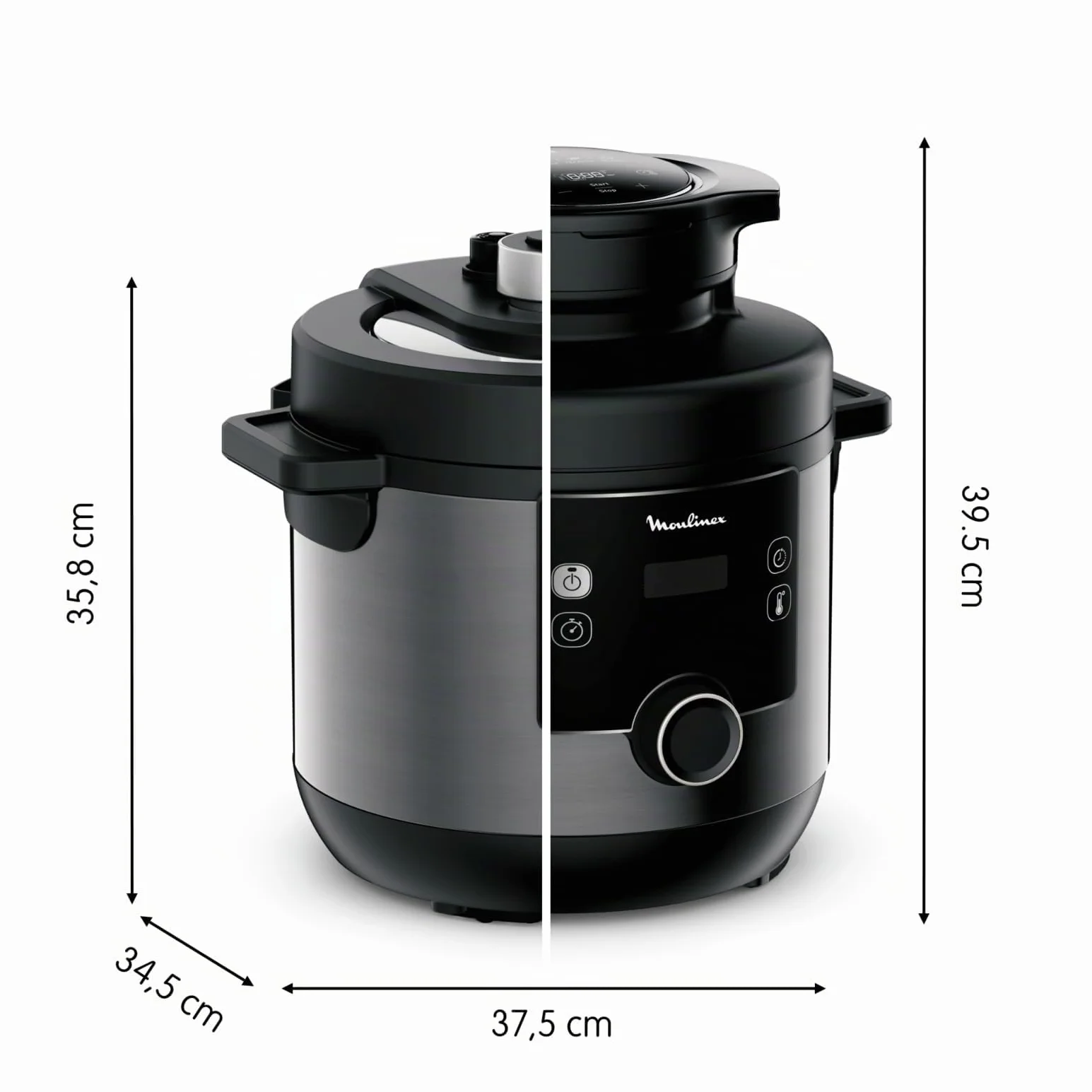 Moulinex Turbo Cuisine & Fry Multicooker 15 in 1, Facile e Veloce 7.6L, Funzioni Friggitrice ad Aria e Cottura a Pressione, Versatile, CE7788