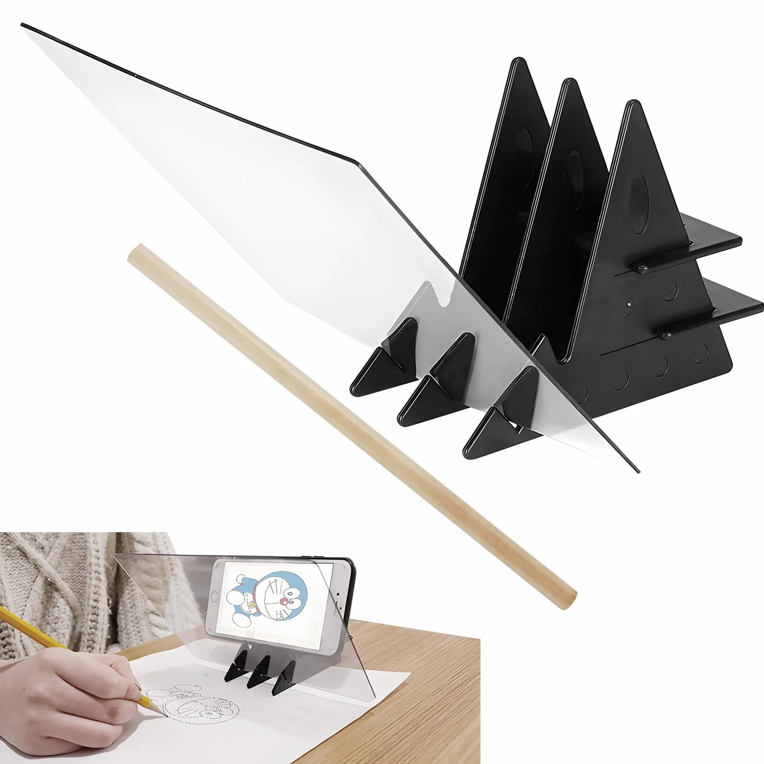 Tavolo Da Disegno Ottico, Tavolo da Disegno per Copia di Proiezione, Strumento di Pittura di Proiezione, Specchio per Disegnare in Acrilico di Alta Qualità per Bambini, Principianti, Artisti e Pittura