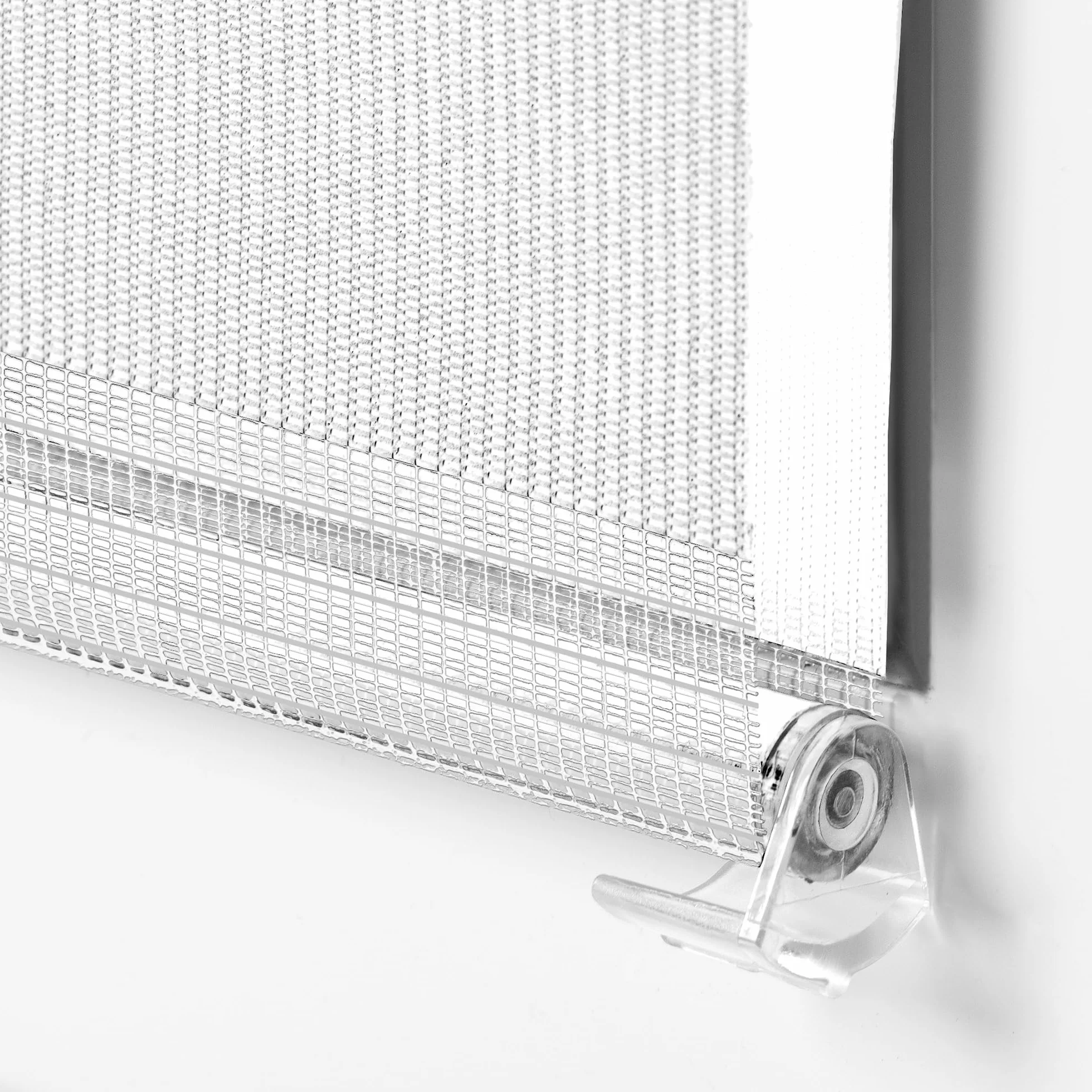 Sonello Tenda a rullo doppio strato Giorno e Notte 50cm x 130cm bianco, Fissaggio a Clip Senza Viti, Tenda a rullo Zebra per Finestra protezione solare