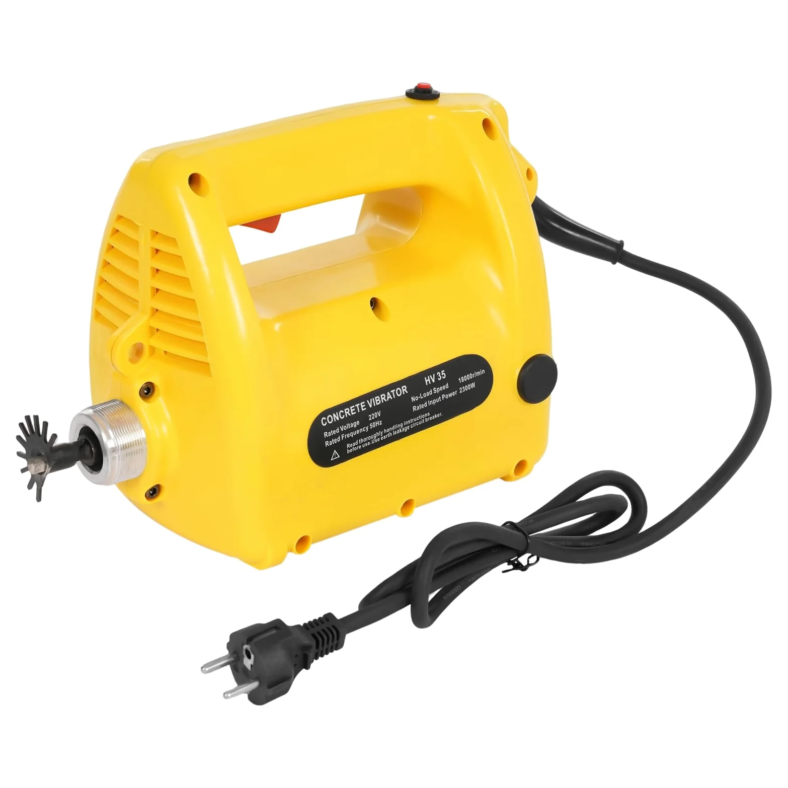 vibratore per calcestruzzo, 2300 W, 18000 giri/min, vibratore per calcestruzzo, strumento professionale per la costruzione di tunnel, ponti, strade, grattacieli e porti