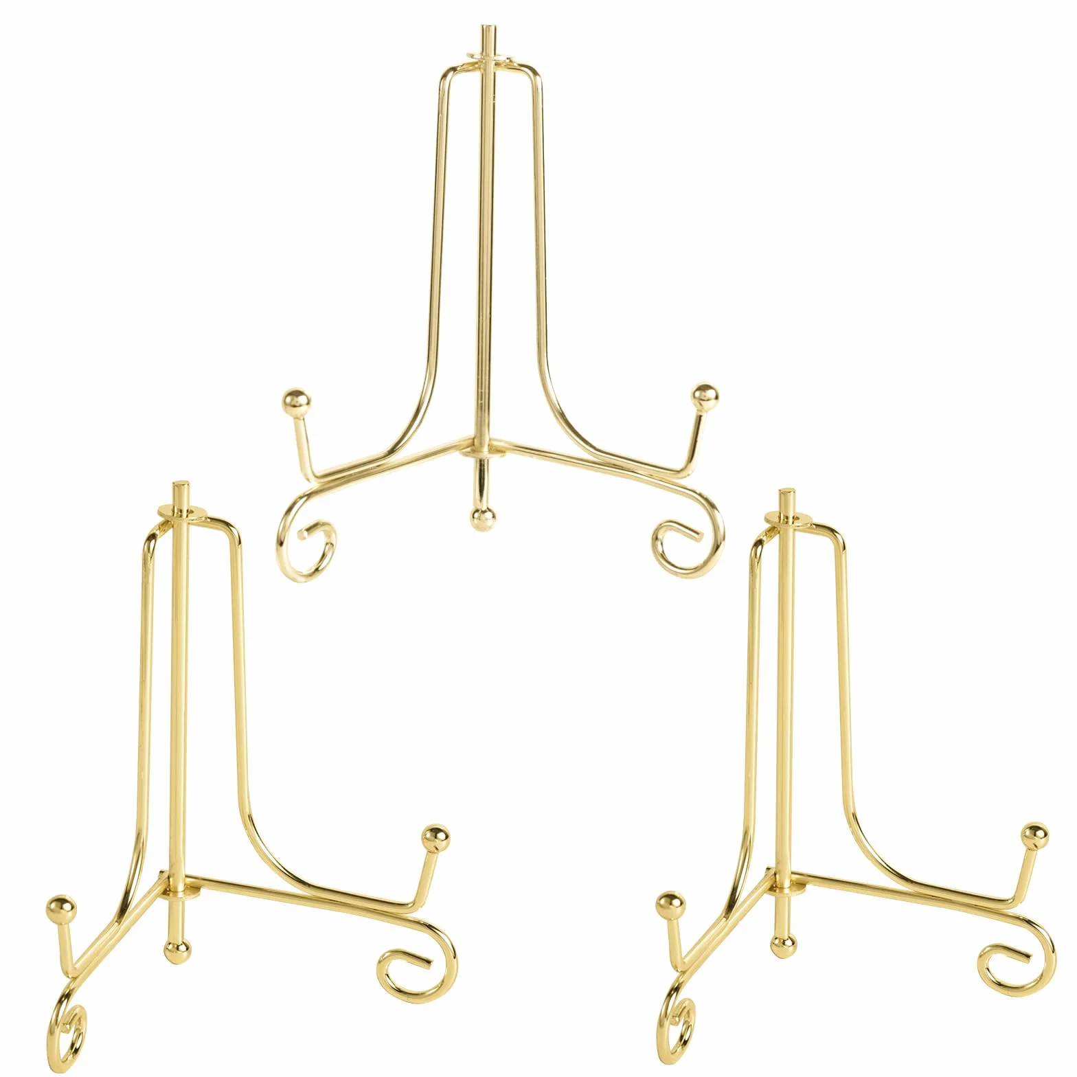 Penitue 3pz Cavalletto per Piatti Dorato, 10,6x6,5cm Espositore in Ferro Cavalletto Decorativo per Cornici Foto Biglietti di Nozze Poster Spumanti Piatti Decorativi(Oro)