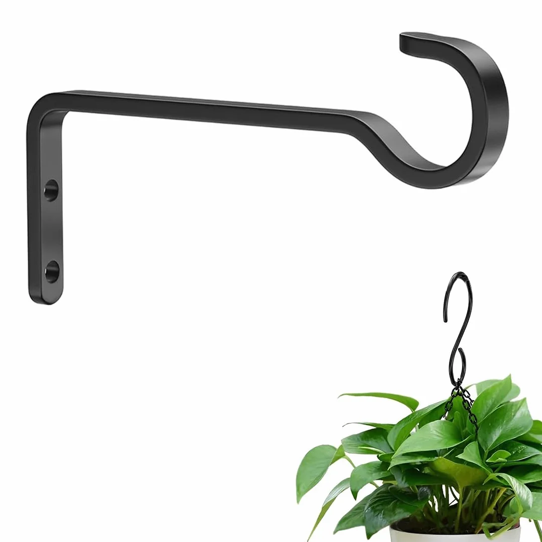 1 Pezzo Gancio Pianta, Gancio da Parete in Ferro, Gancio da Parete per Vasi Pendenti, Casette per Uccelli, Lanterne, Girandole, Luci da Parete (18cm)