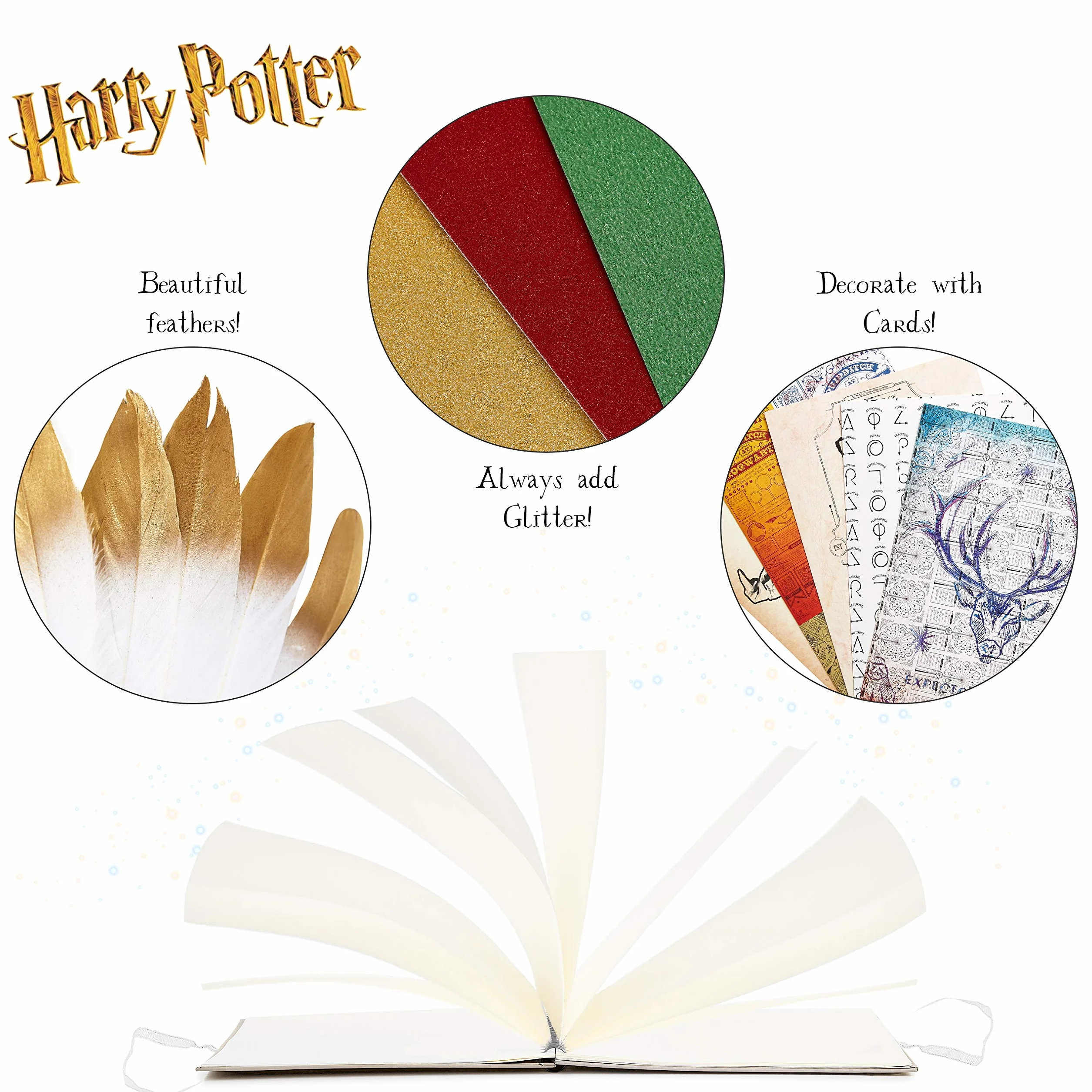 Harry Potter Scrapbooking Kit Cancelleria Kawaii Scrapbooking Accessori Adesivi Timbri Taccuino Attivita Creative per Bambini (Bianco)