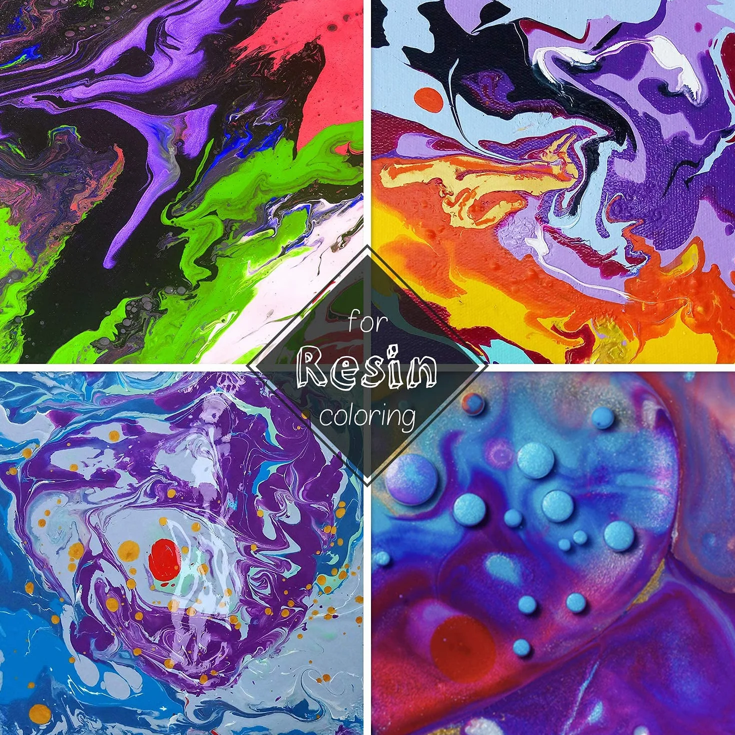 Pigmento in Polvere Metallico - 24 Colori x 5g Pigmento in Resina Epossidica Color Metallo per DIY Epoxy Resin, Pittura - Polvere Mica Scintillante Colorante per Sapone per Melma, Argilla Polimerica