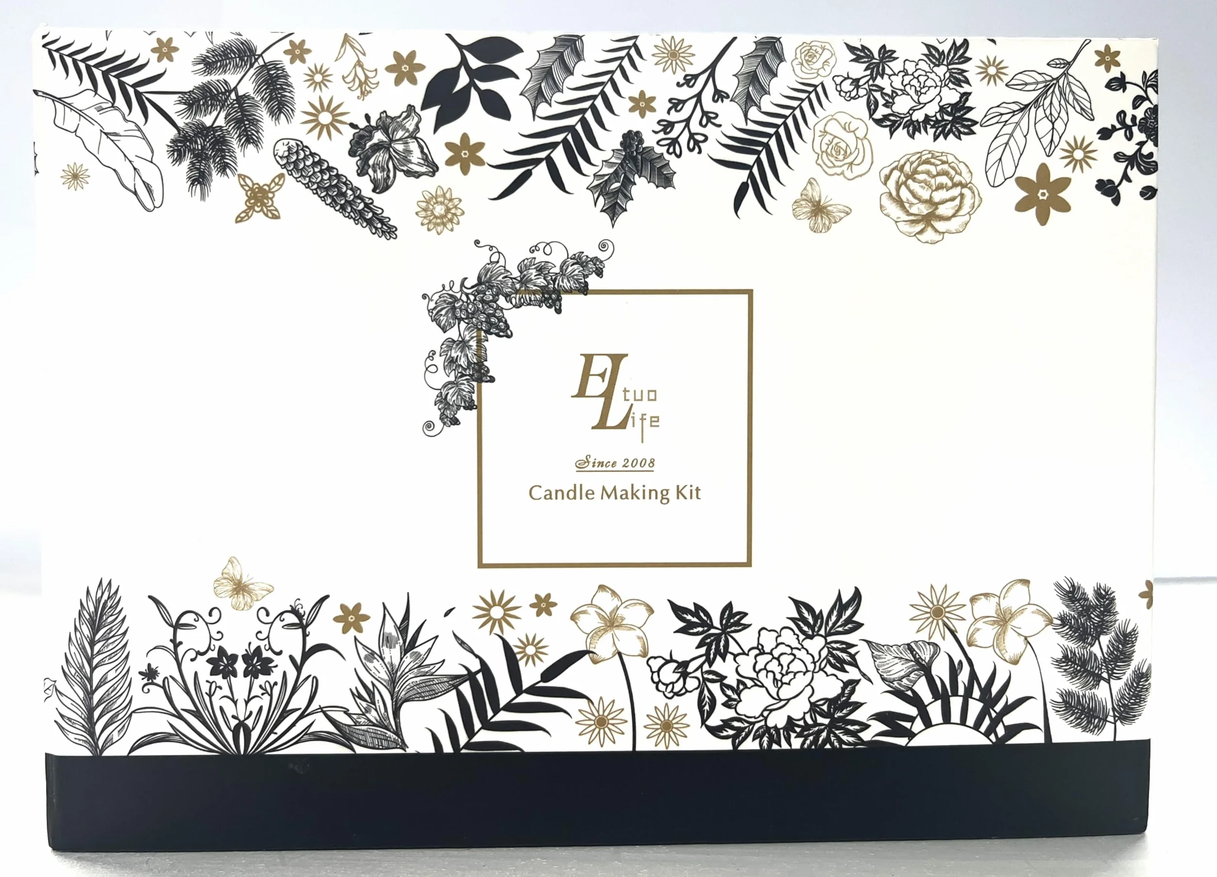 ETUOLIFE Kit per Candele Fai-da-Te Adatto per Principianti Adesivi in Lattine di Cera di Soia Naturale Avanzata con Wick Dye