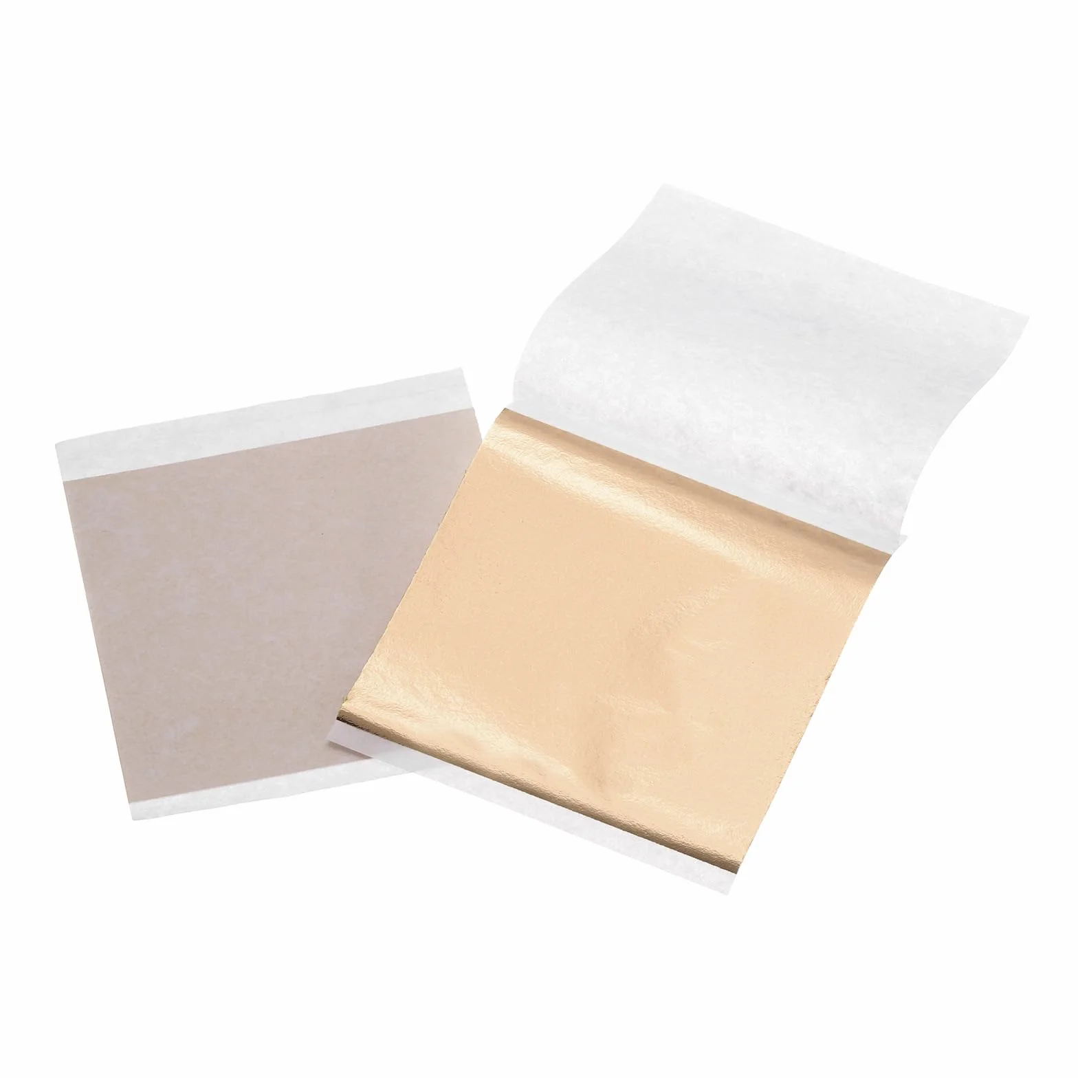 QUARKZMAN 100 Pz di Fogli di Foglia, 3.5" x 3.5" Fogli di Lamina per Lavori Artigianali Fai-da-Te, Pittura Unghie Resina Mobili Decorazione (Oro Champagne)