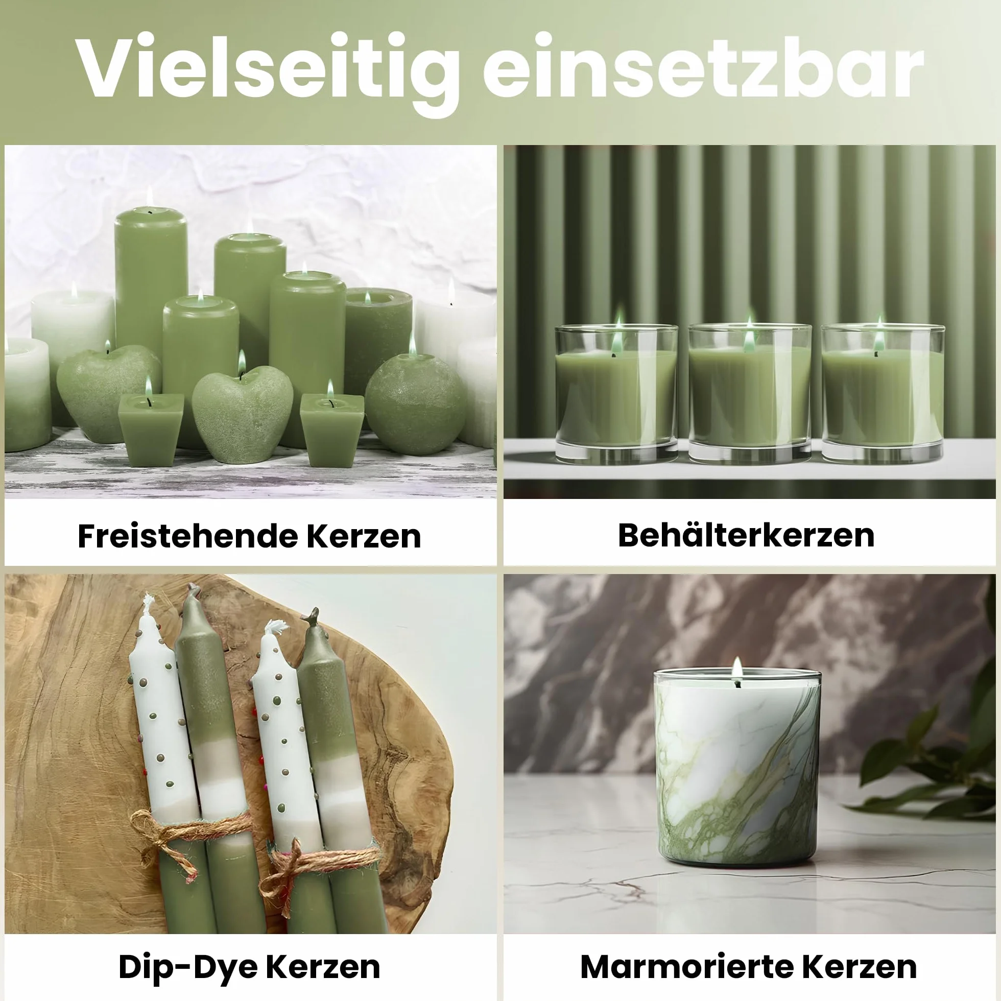 Colore liquido di alta qualità [oliva] | Colore altamente concentrato per la produzione di candele fai da te | Bottiglia da 10 ml
