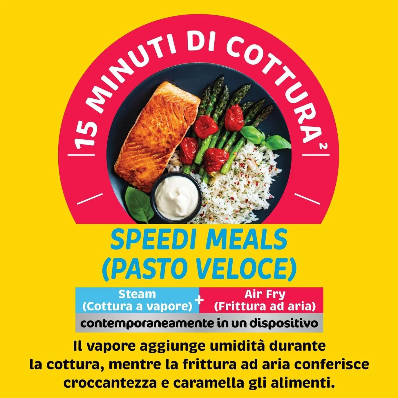 Ninja Speedi Pentola Elettrica Rapida 10 in 1, Friggitrice ad Aria, 5,7 l, Pasti per 4 in 15 Minuti, Frittura ad Aria e Cottura al Vapore, Idea Regalo Natale, Nero, ON500EU