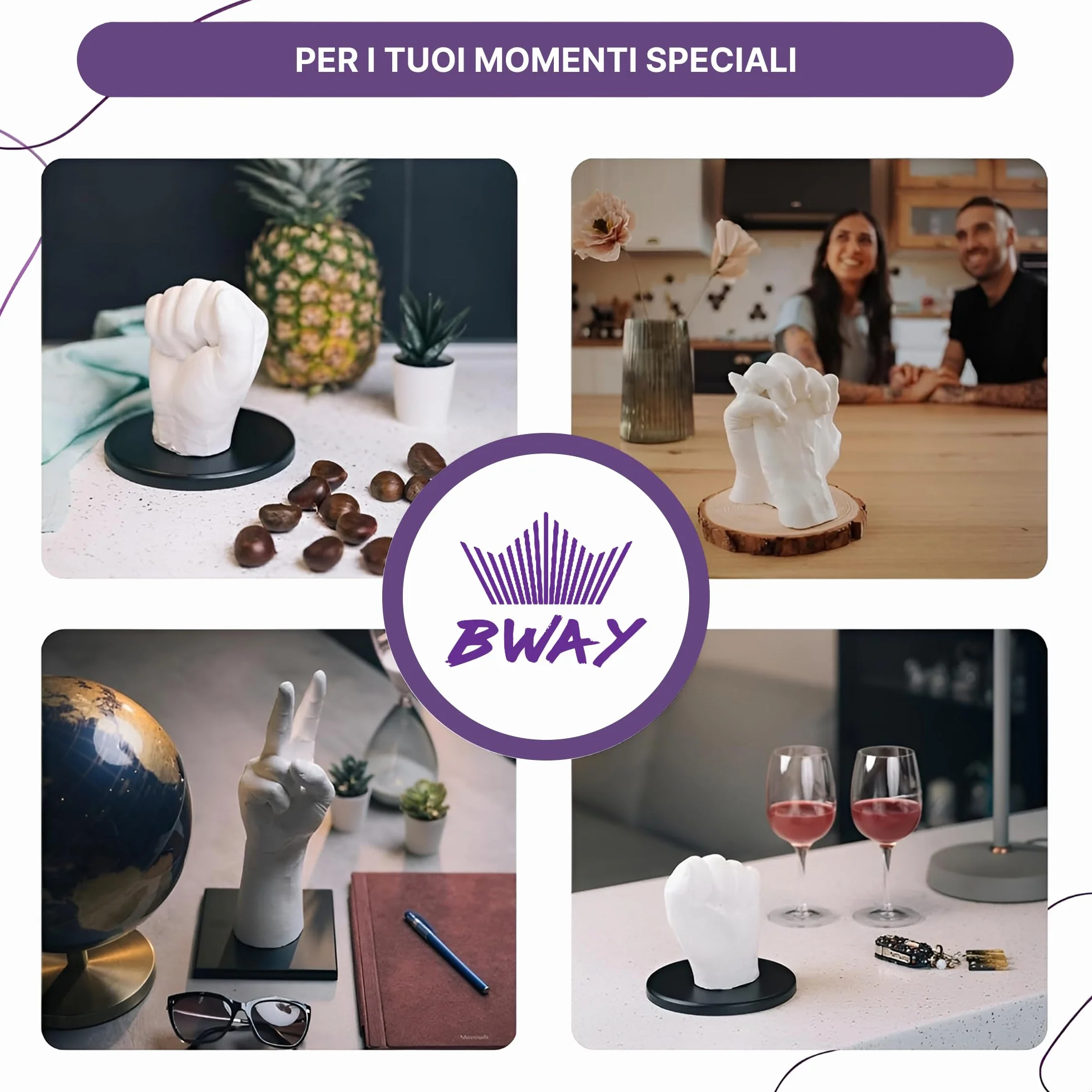 BWAY Gesso per Stampi in Polvere di Ceramica Bianca - Polvere di Gesso Ceramico per Stampi in Silicone di Alta Qualità - Ideale per Fai da Te e Progetti Creativi - Confezione da 5 Kg