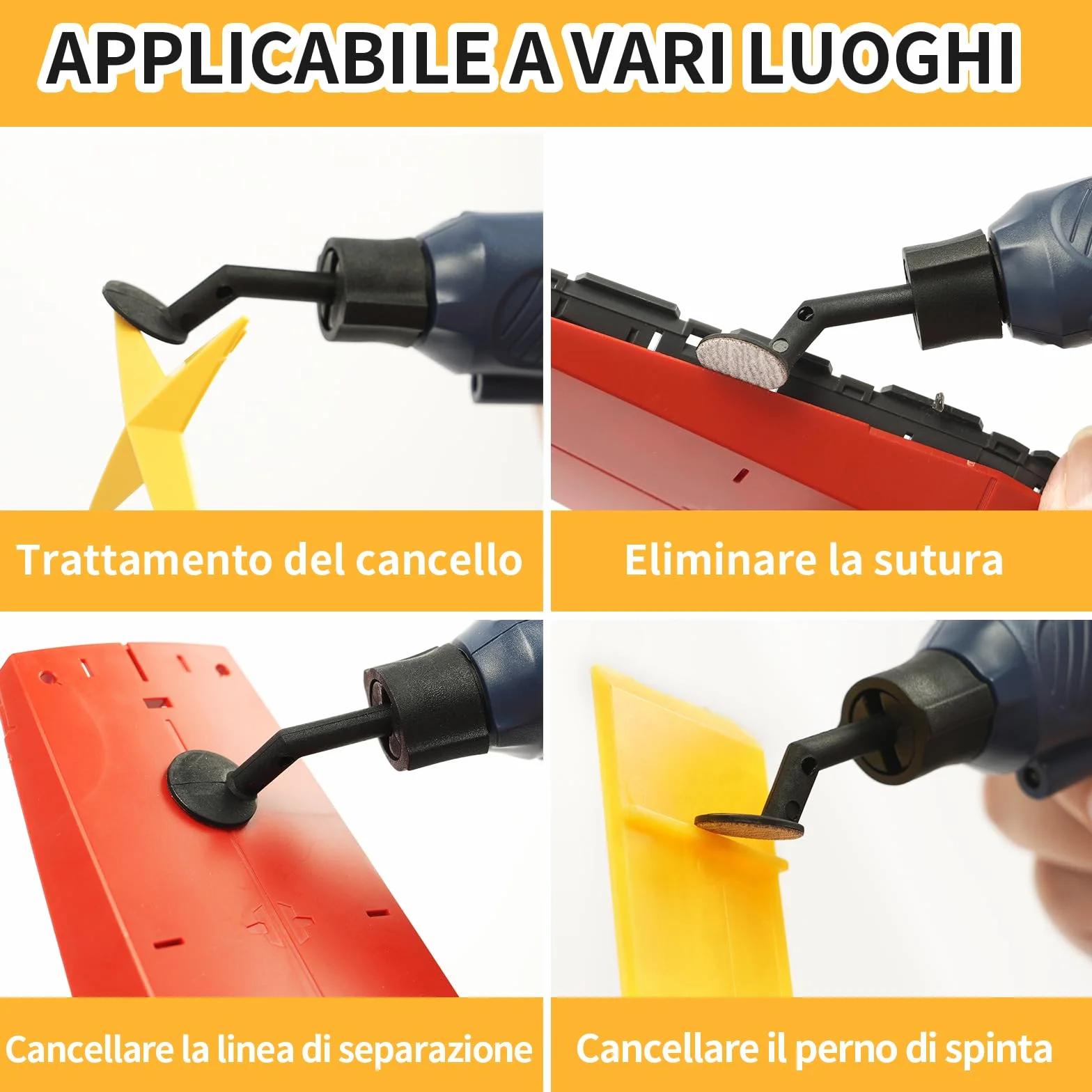 Levigatrice a Penna Senza Fili 5 Velocità Ricarica USB Luce LED Multiuso per Levigatura Lucidatura Finitura
