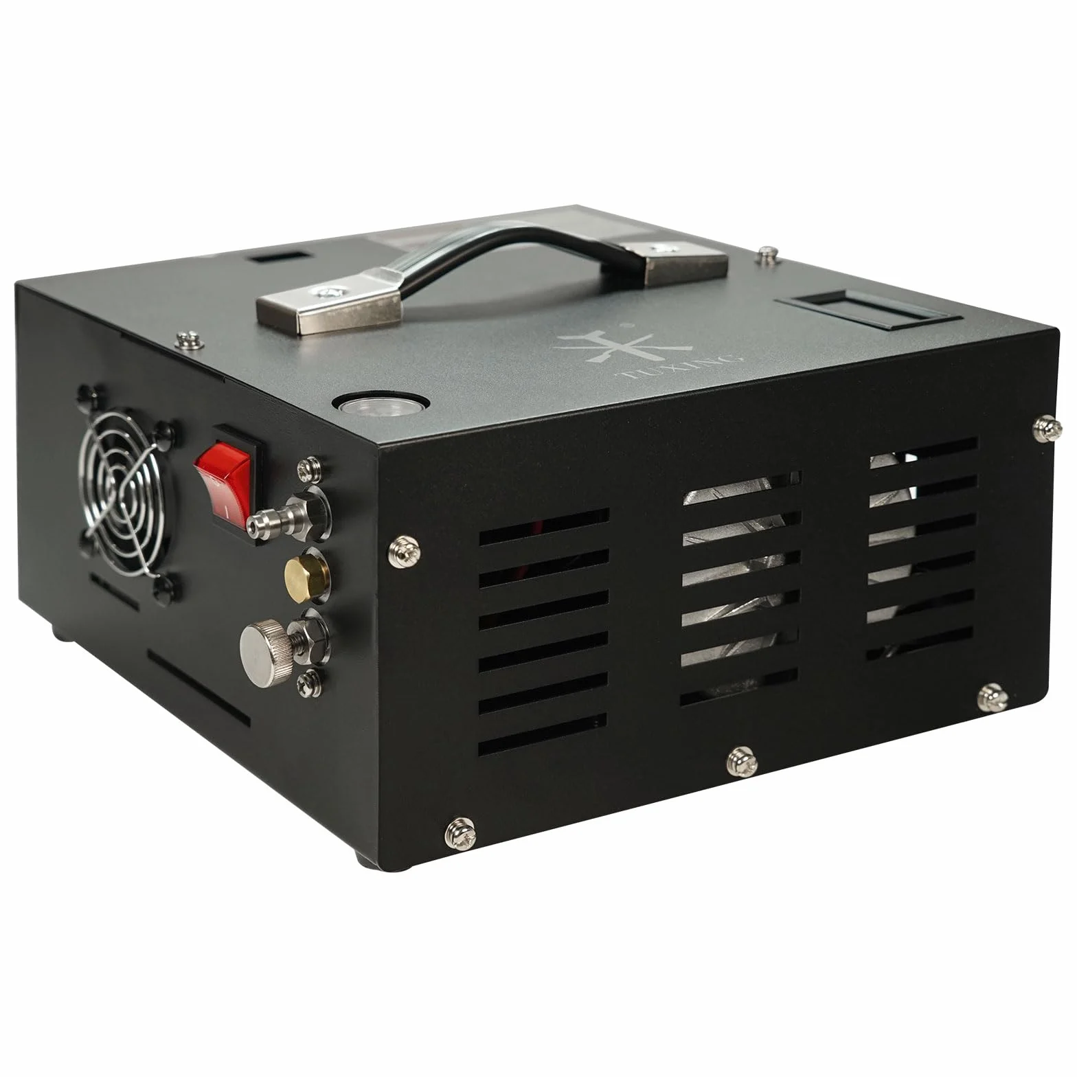 TUXING PCP Compressore d'aria 4500 Psi, compressore d'aria regolabile ad alta pressione alimentato da auto 12V DC o casa 220V AC con adattatore (incluso), pompa per Paintball/serbatoio subacqueo