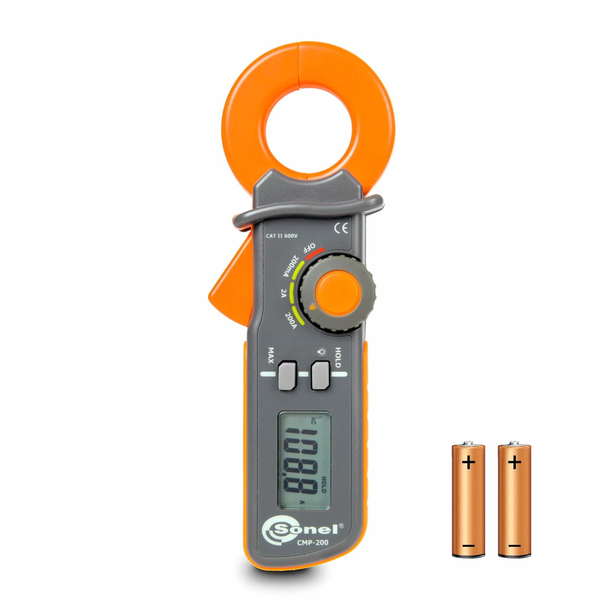 Pinza Amperometrica Sonel CMP-200 - Misura Corrente di Dispersione - 200 A - Tester AC/DC - Rileva Cortocircuiti - Facile Uso - Display LCD - Strumento Collaudato (CMP-200)
