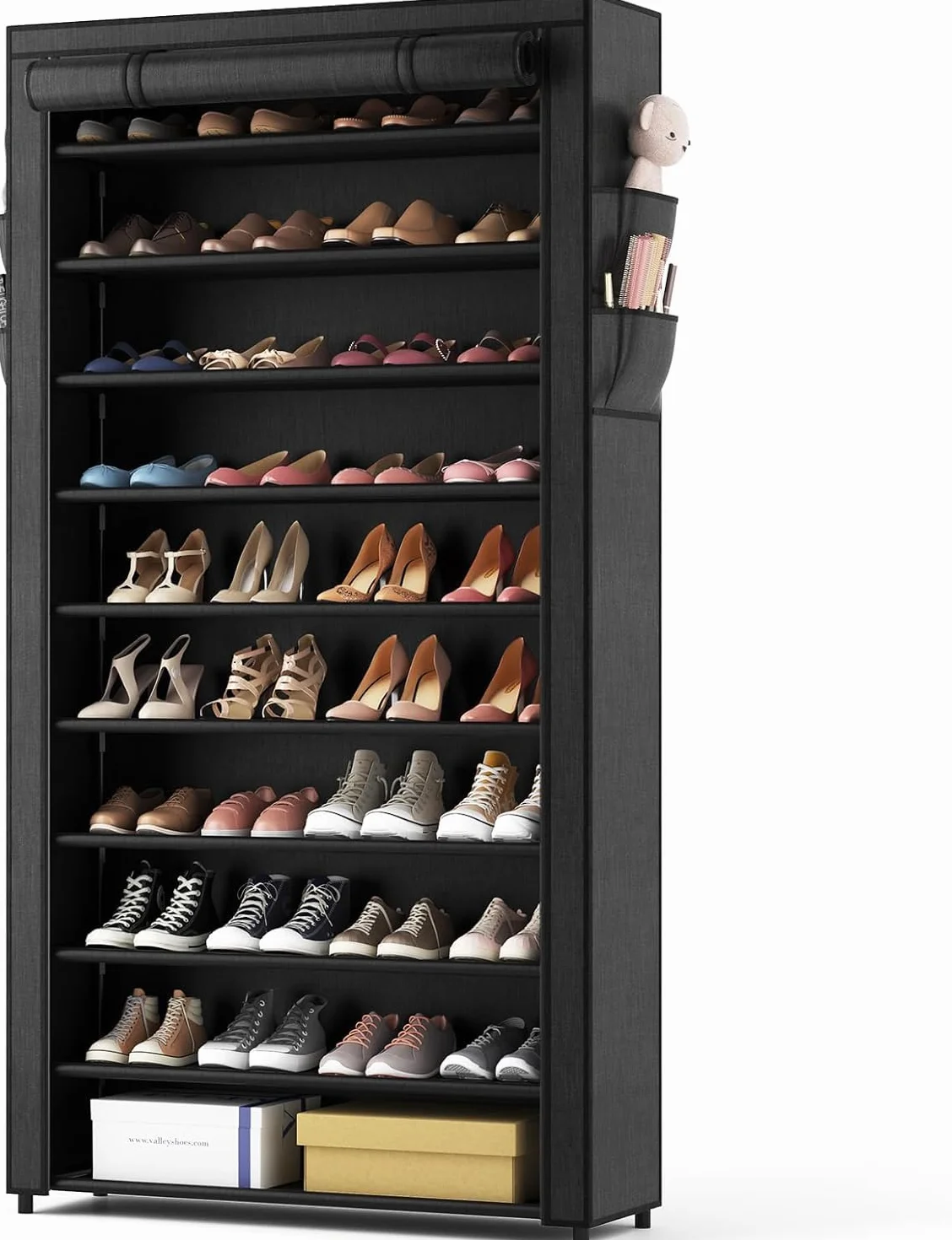 Vicye Scarpiera di Tessuto a 11 Ripiani, Scarpiera Migliorare l'utilizzo dello spazio da Ingresso, Scaffale Portascarpe con Copertura di Tessuto, per Scarpe da Ginnastica, Tacchi Alti, Ciabatte