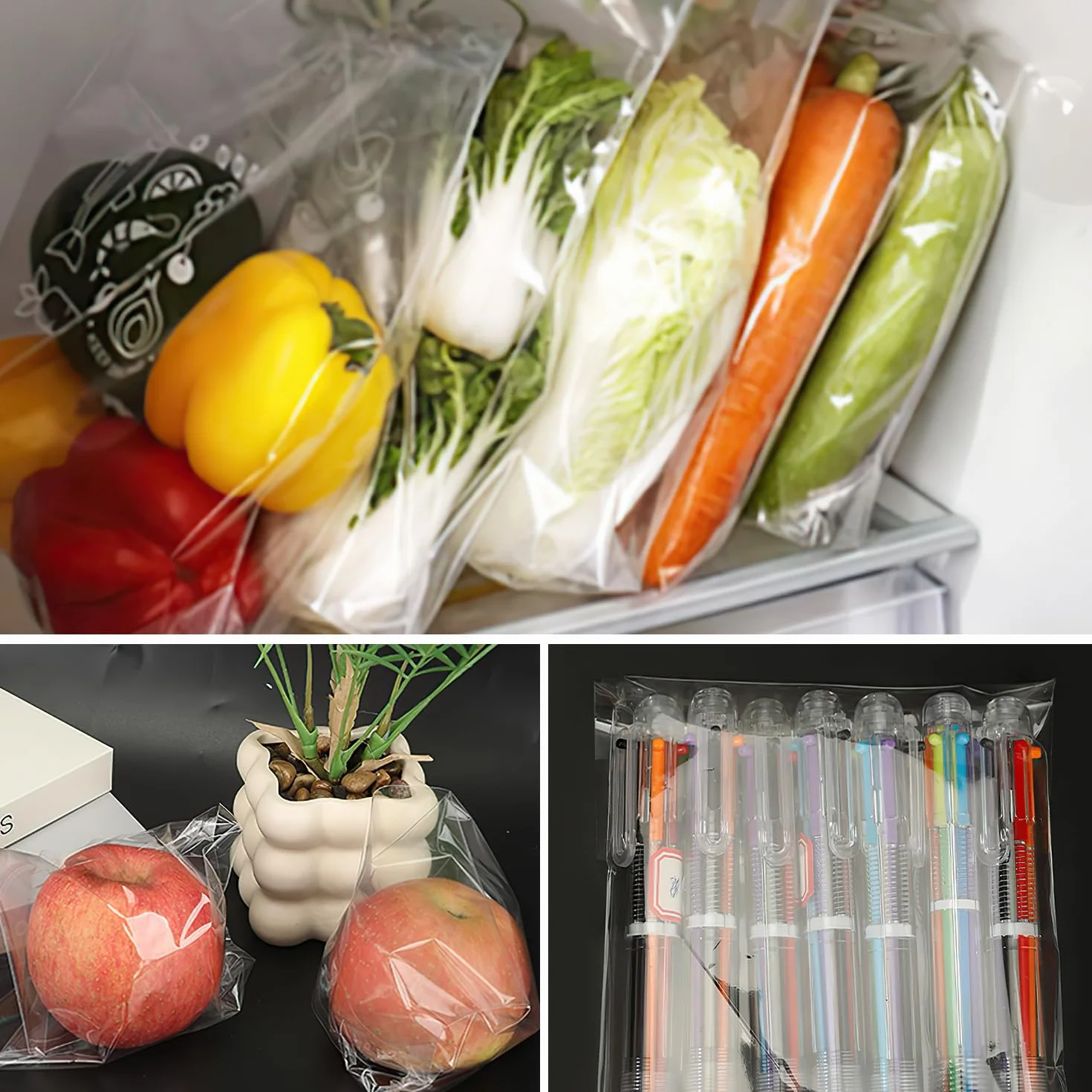 Sacchetti Cellophane 300Pcs Sacchetti Di Cellophane Trasparente 10 * 12+3cm Autoadesivi Bustine Trasparenti Sacchettini Trasparenti Per Vestiti Prodotti Da Forno Regali Di Nozze Feste