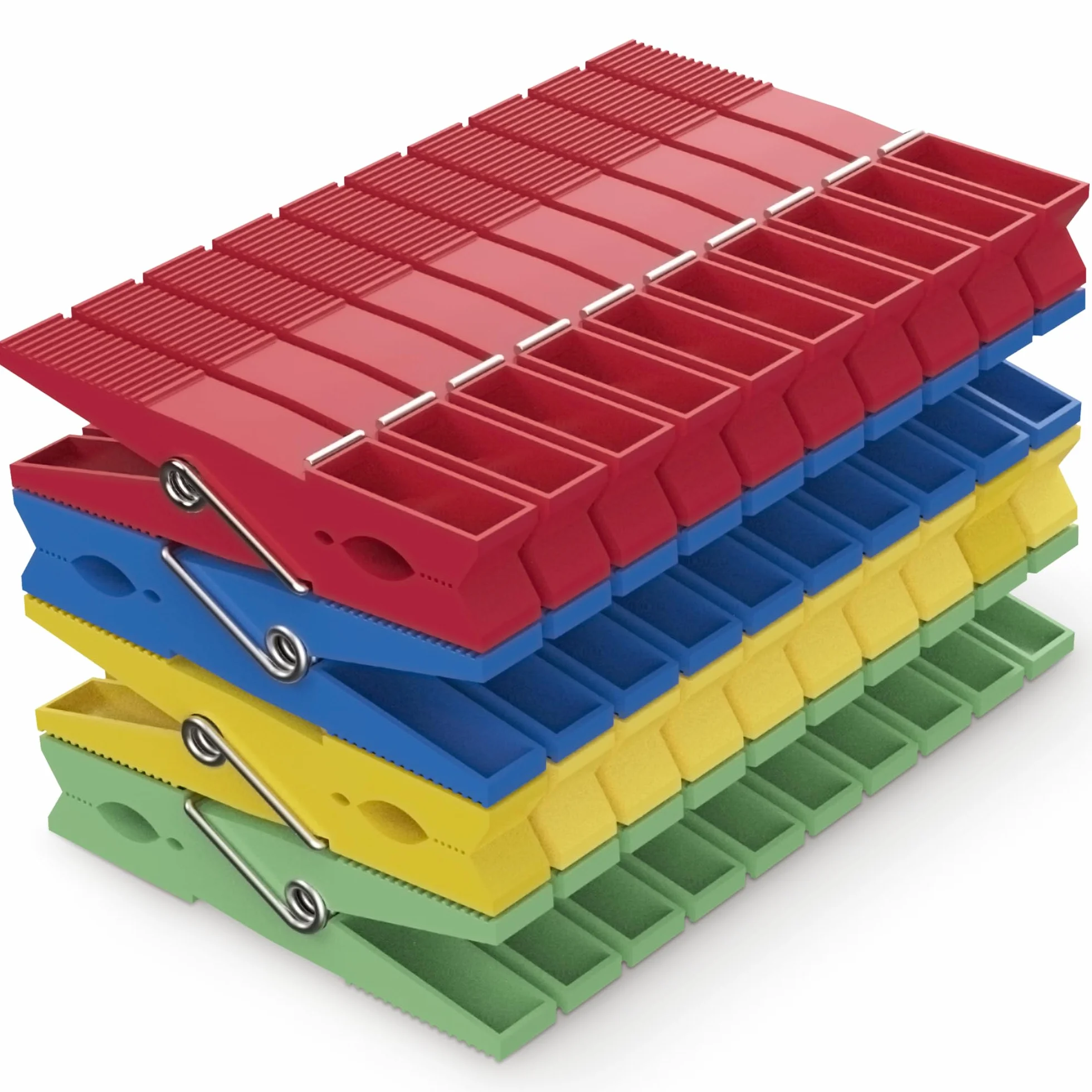 PORTENTUM Mollette in Plastica Riciclata, Confezione da 40, Multicolore - Mollette per Bucato Resistenti all'Esterno, Multiuso e Non Lasciano Segni, Dimensioni 7,5 x 1 x 2 cm