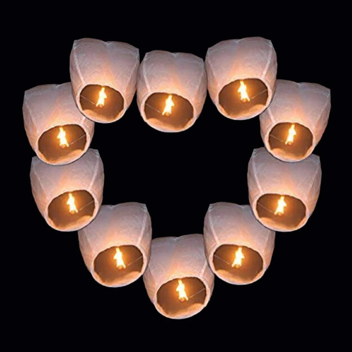 Lanterne Volanti Cinesi Sky Colore Bianco 20 Pezzi