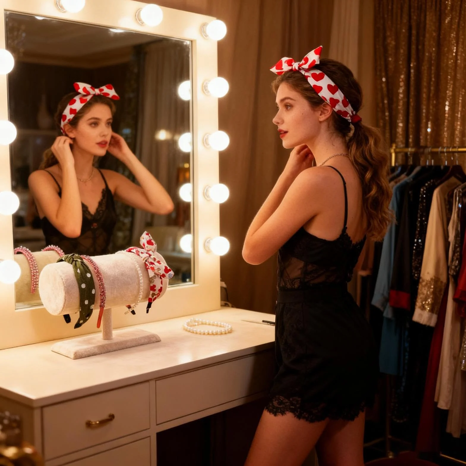 Portadiademas organizer in velluto per gioielli da donna scaffale decorazione casa