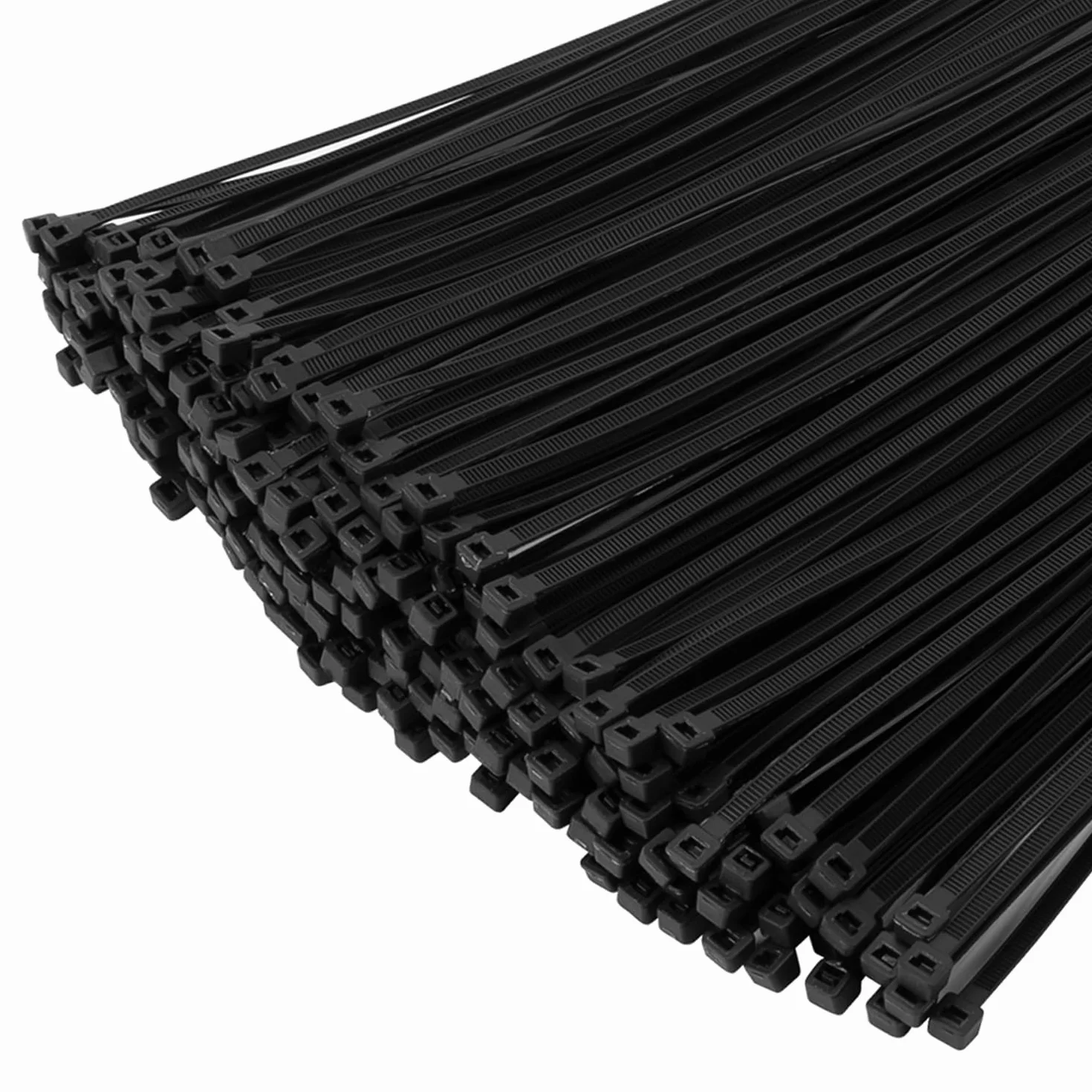 XINGO Confezione da 1000 Nere Fascette plastica di Qualità per Uso Industriale, 300 mm x 4,8mm, Fascette in Plastica Regolabili Multiuso per Uso Interno ed Esterno