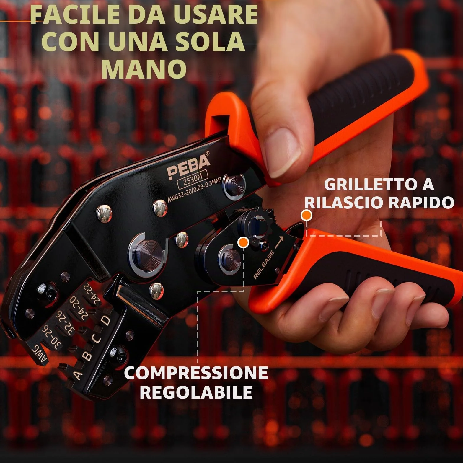 PEBA Set di Pinze Crimpatrici per D upont 2,54 mm Connettori/JST-XH 2,5mm Connettori, Pinza Crimpatrice 0,03-0,5 mm² per D upont 2.54mm,JST-XH/SM/SYP/PH/VH 3,96 mm Connettori, Molex, AMP EI, ecc.