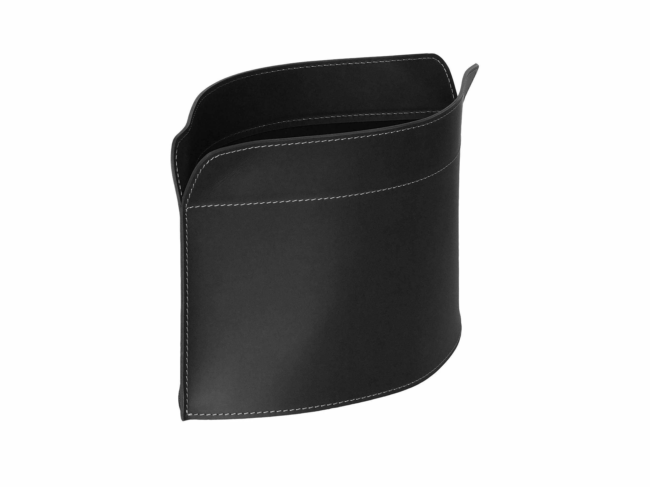 LIMAC Design GIUSY, portariviste in Cuoio di Design, Borsa Porta giornali Moderno, Contenitore riviste da Interno, cesta Porta-riviste, Prodotto in Italia. Nero