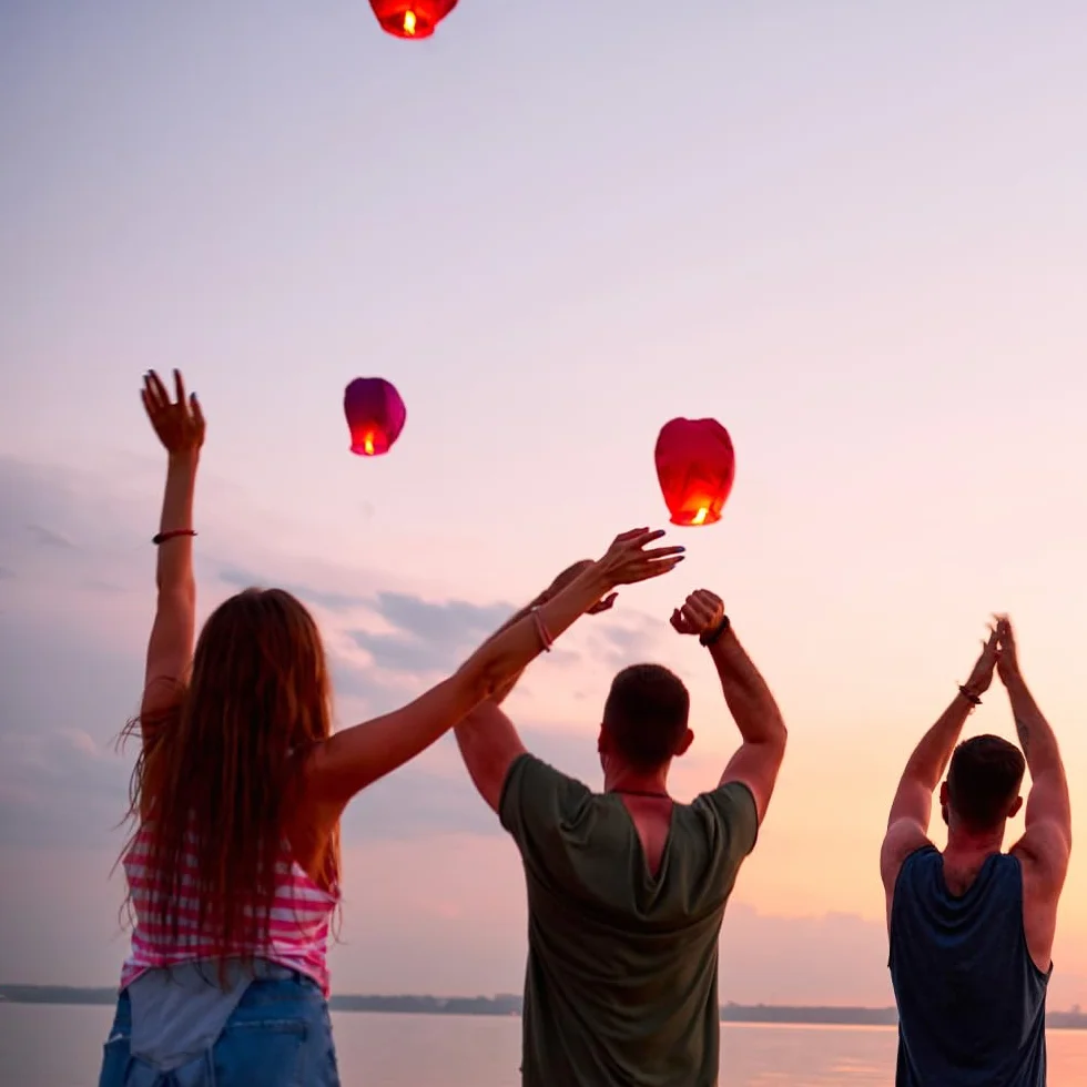 SPARKLERS CLUB Set 10 lanterne volanti biodegradabili, Sky Lanterns 30x45x80 cm
