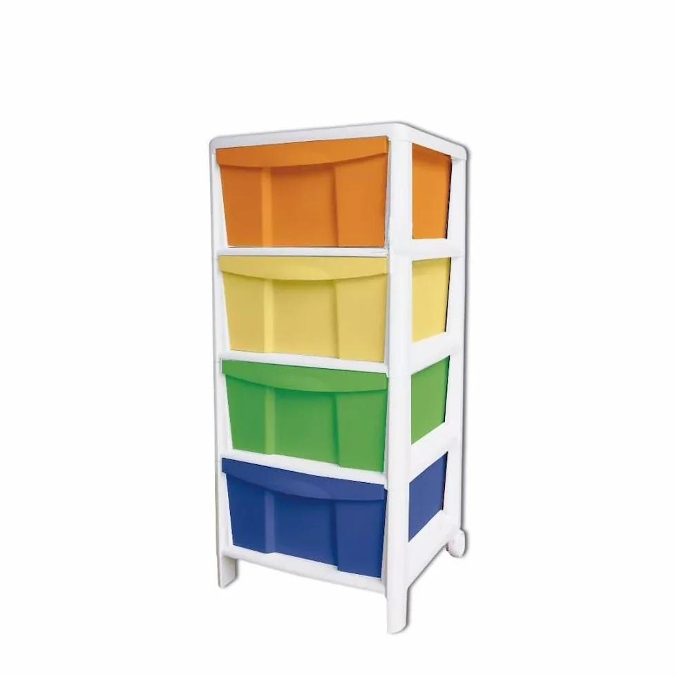 Generico CASSETTIERA COMETA Multicolor 4 CASSETTI in PLASTICA CM 39X39X85 H
